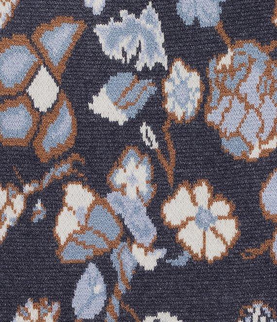 Charlie B. Knit Jacquard Floral Print Round Neck Long Sleeves Top Product Image