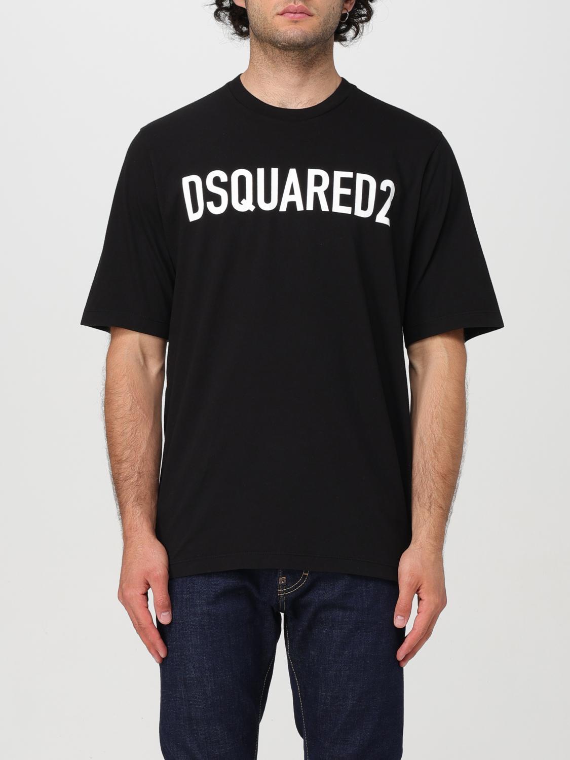DSQUARED2 Mens Black Brand-print Crewneck Regular-fit Cotton-jersey T-shirt Product Image