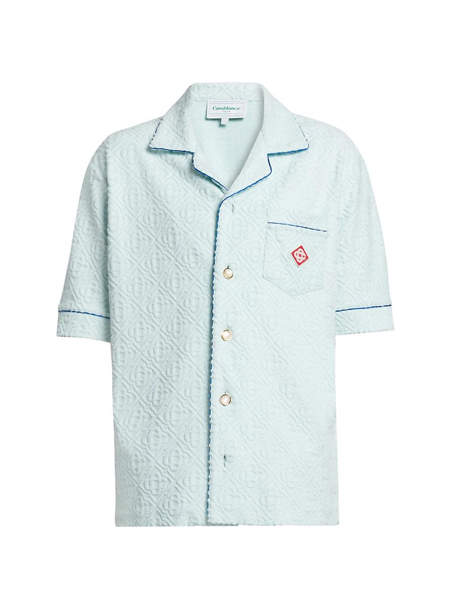 Mens Monogrammmed Textured Terry Imitation Pearl Shirt Product Image