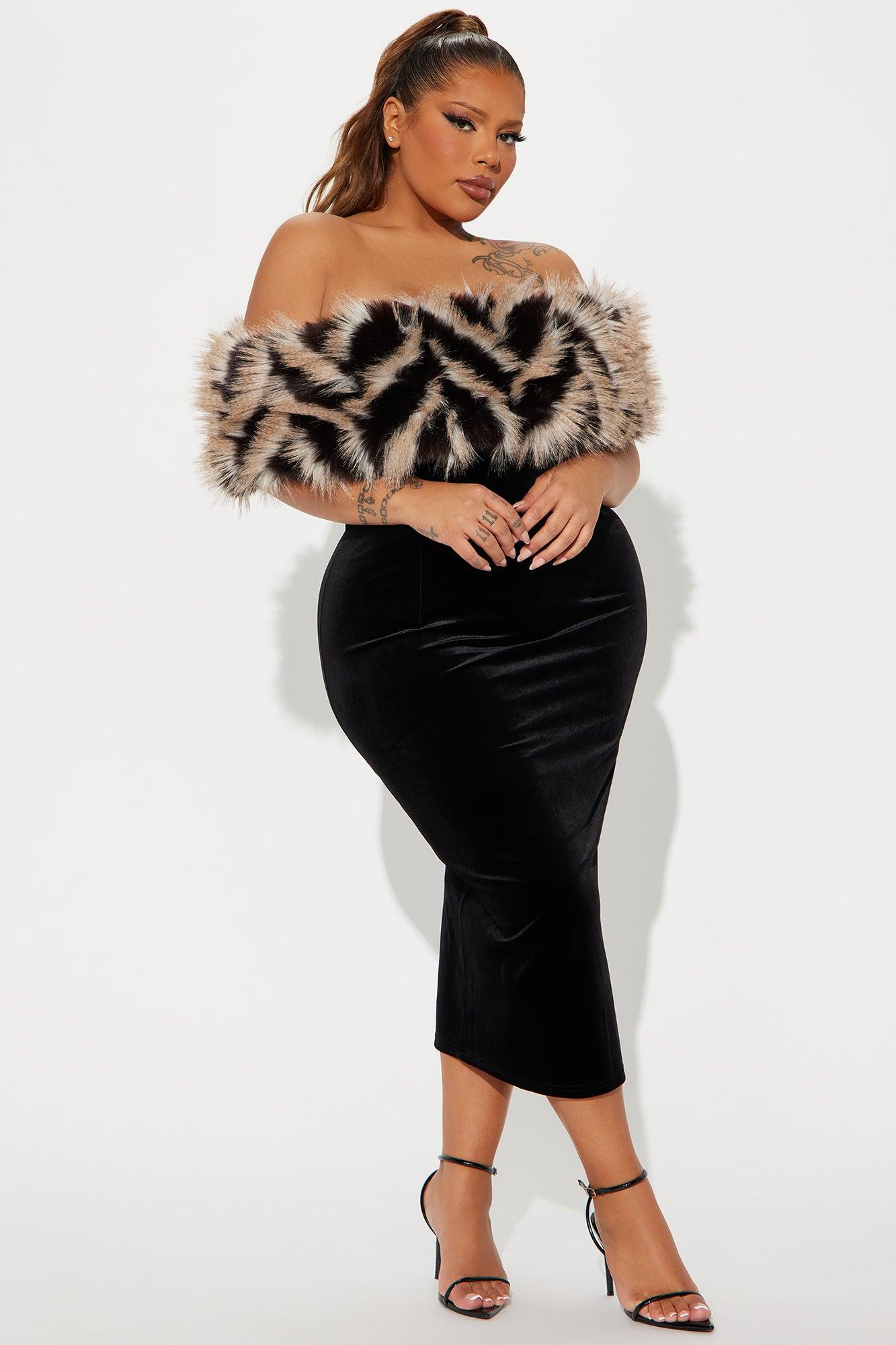 Diva Energy Velvet Midi Dress - Black Product Image