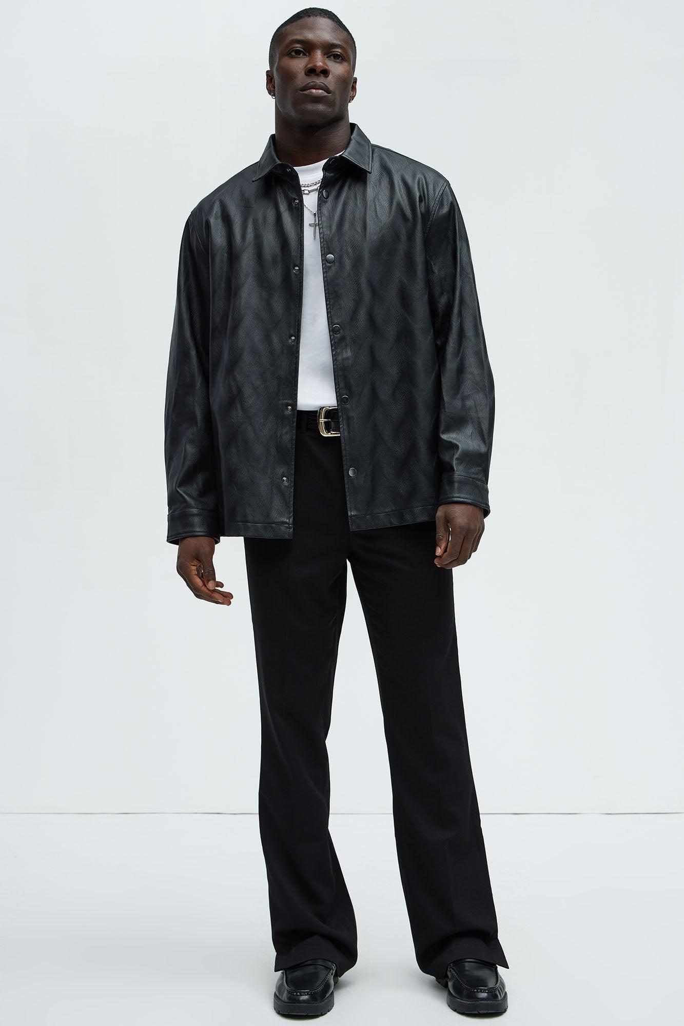 Arizona Faux Leather Shirt - Black Product Image