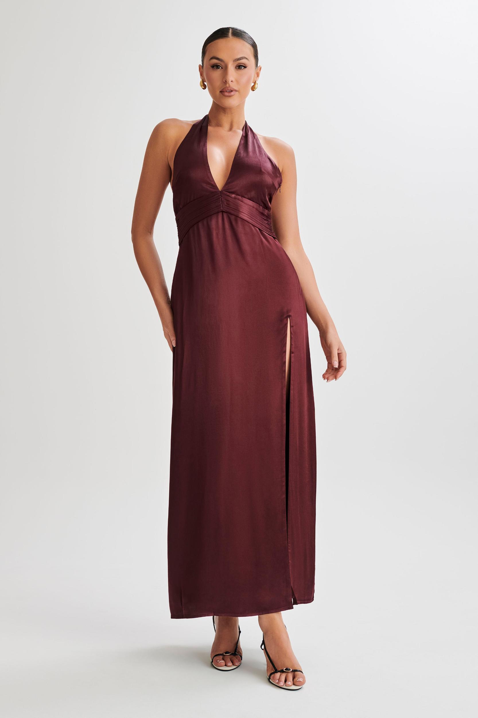 Milana Halter Maxi Dress - Plum Product Image