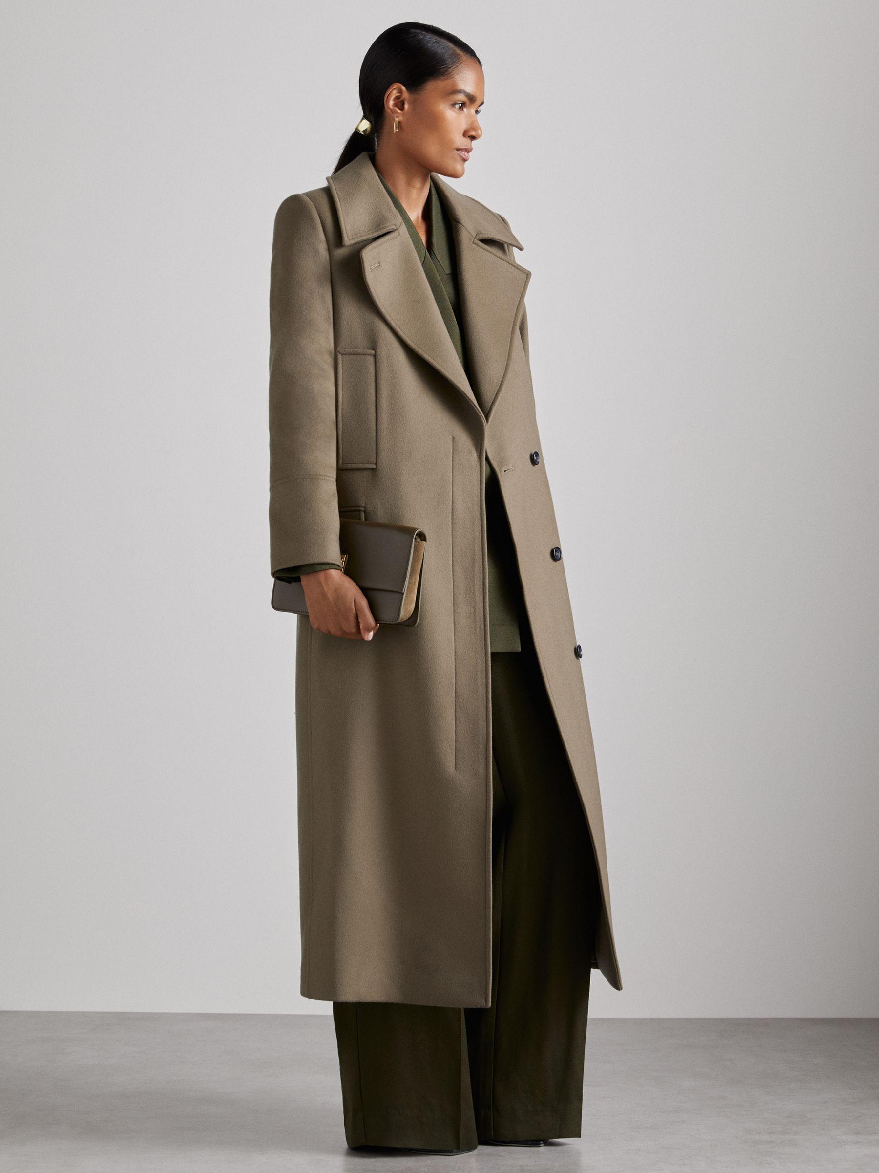 Atelier Wool-Blend Longline Coat in Khaki Product Image