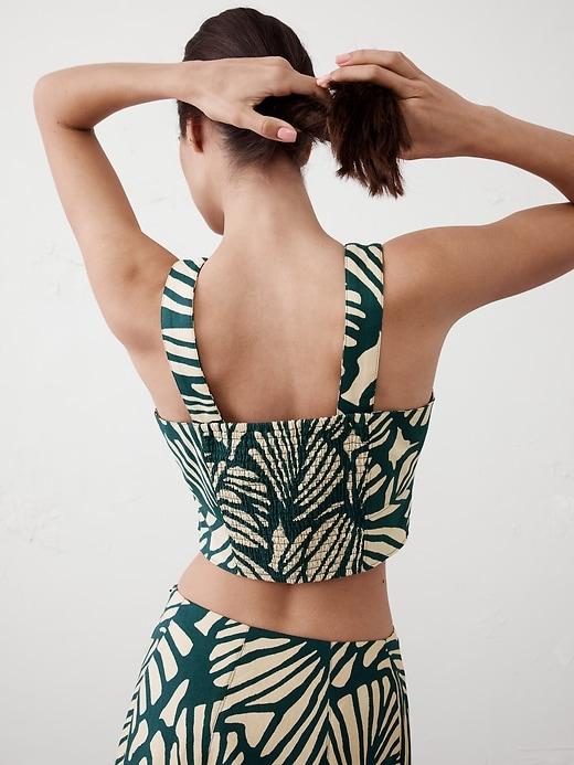 Linen-Blend Square-Neck Bustier Product Image