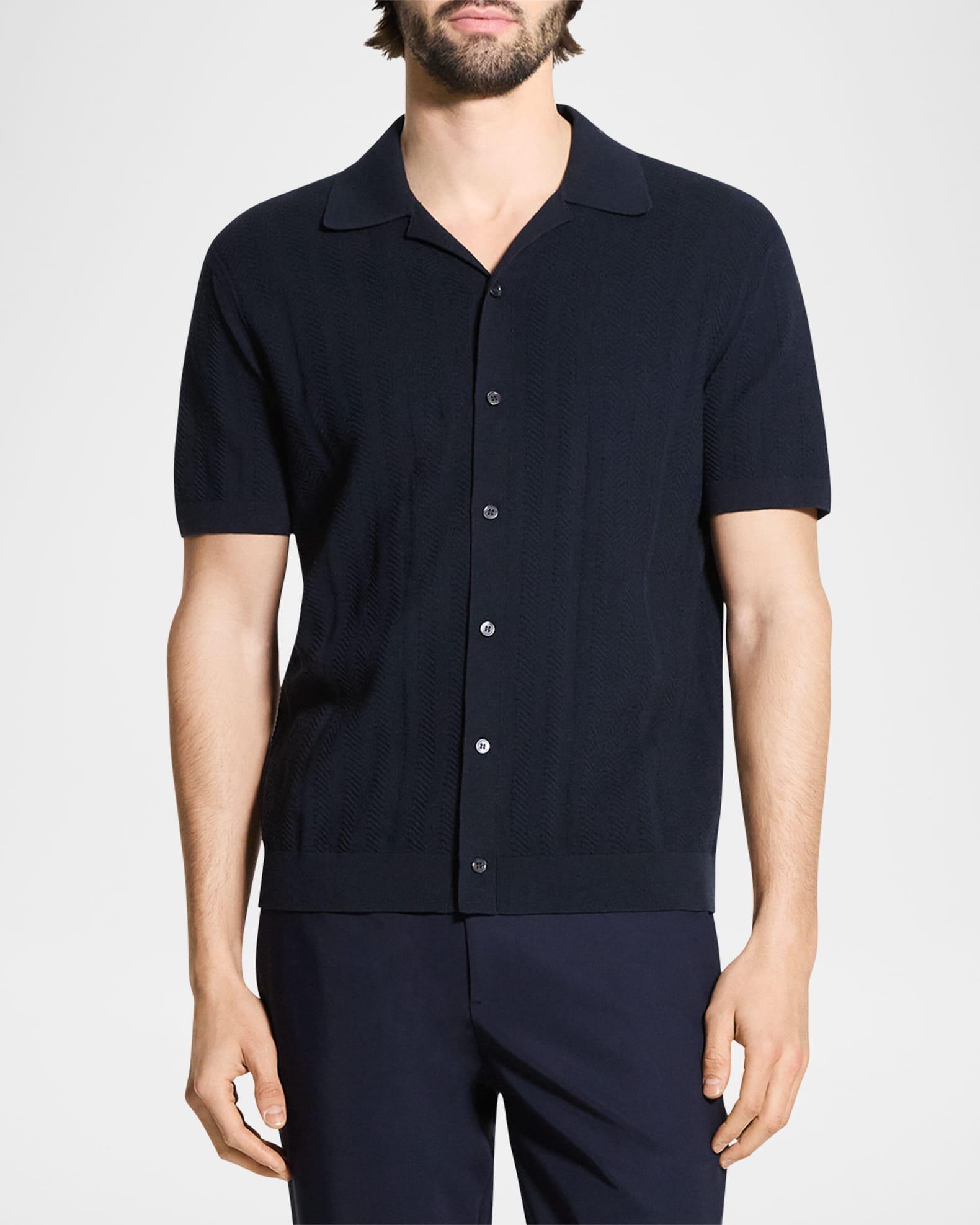 Men's Herringbone Knit Camp Shirt Product Image