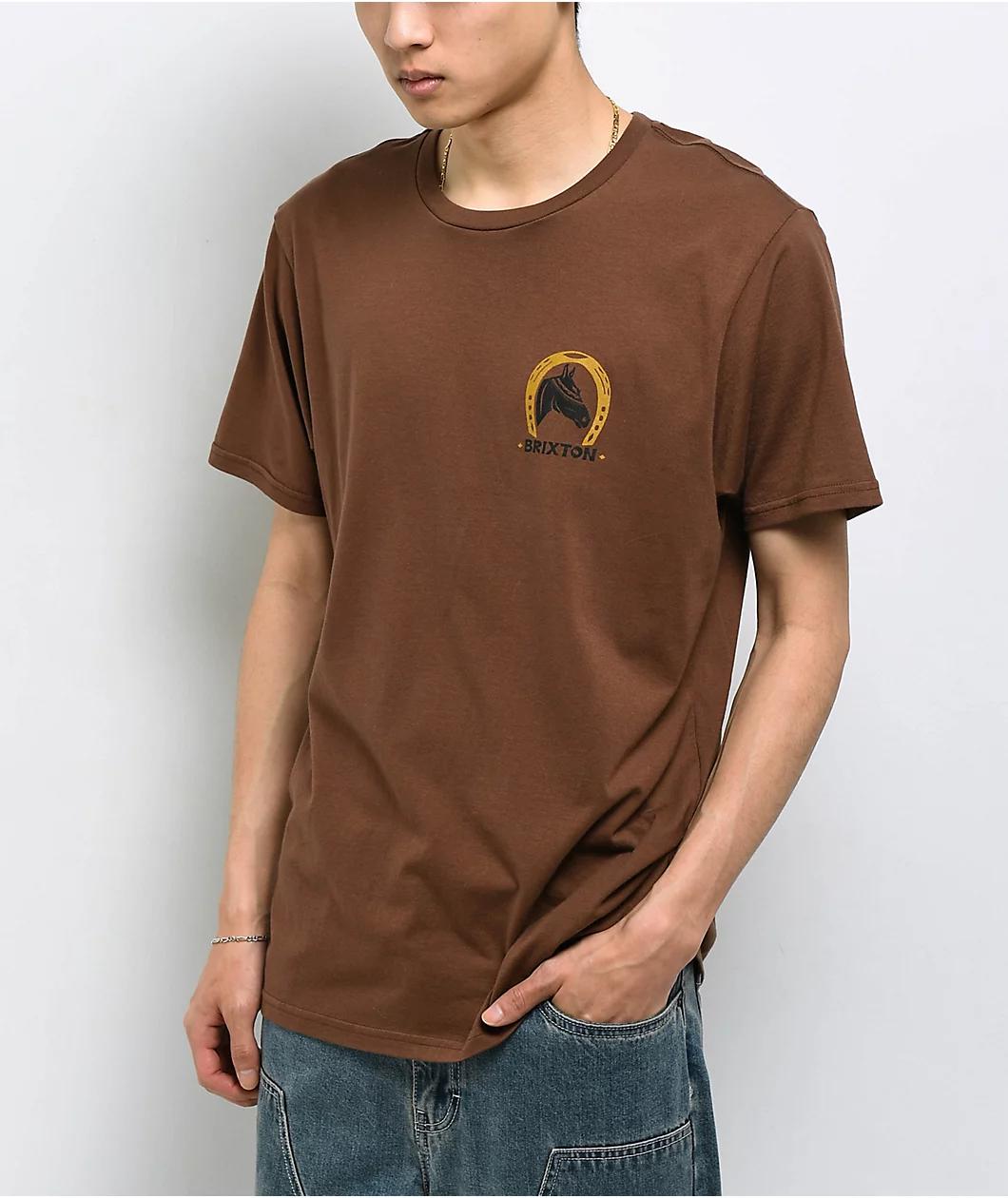 Brixton Blind Pinecone Brown T-Shirt Product Image