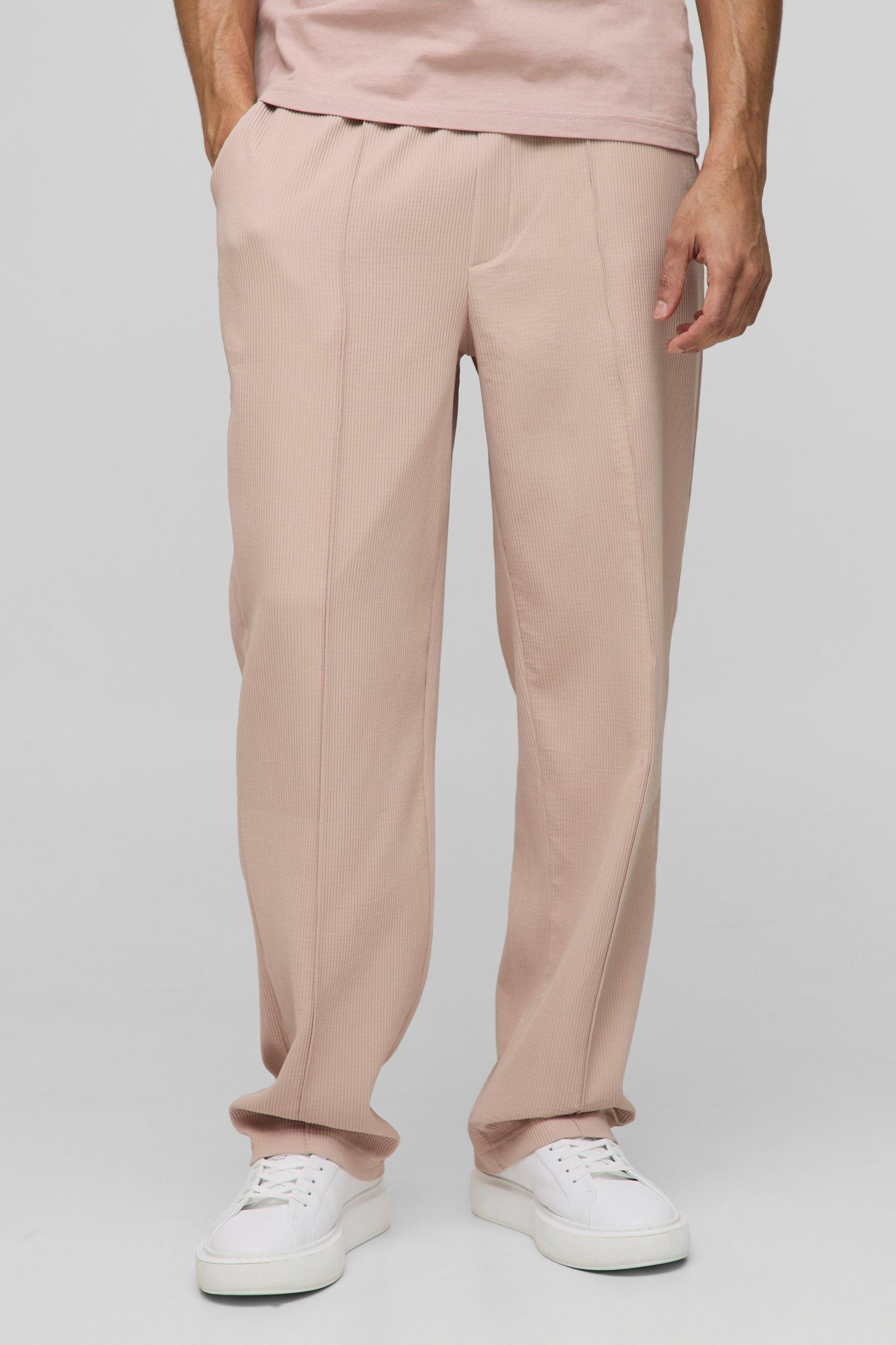 Relaxed Fit Elasticated Waist Pleated Pants | boohooMAN USA Product Image