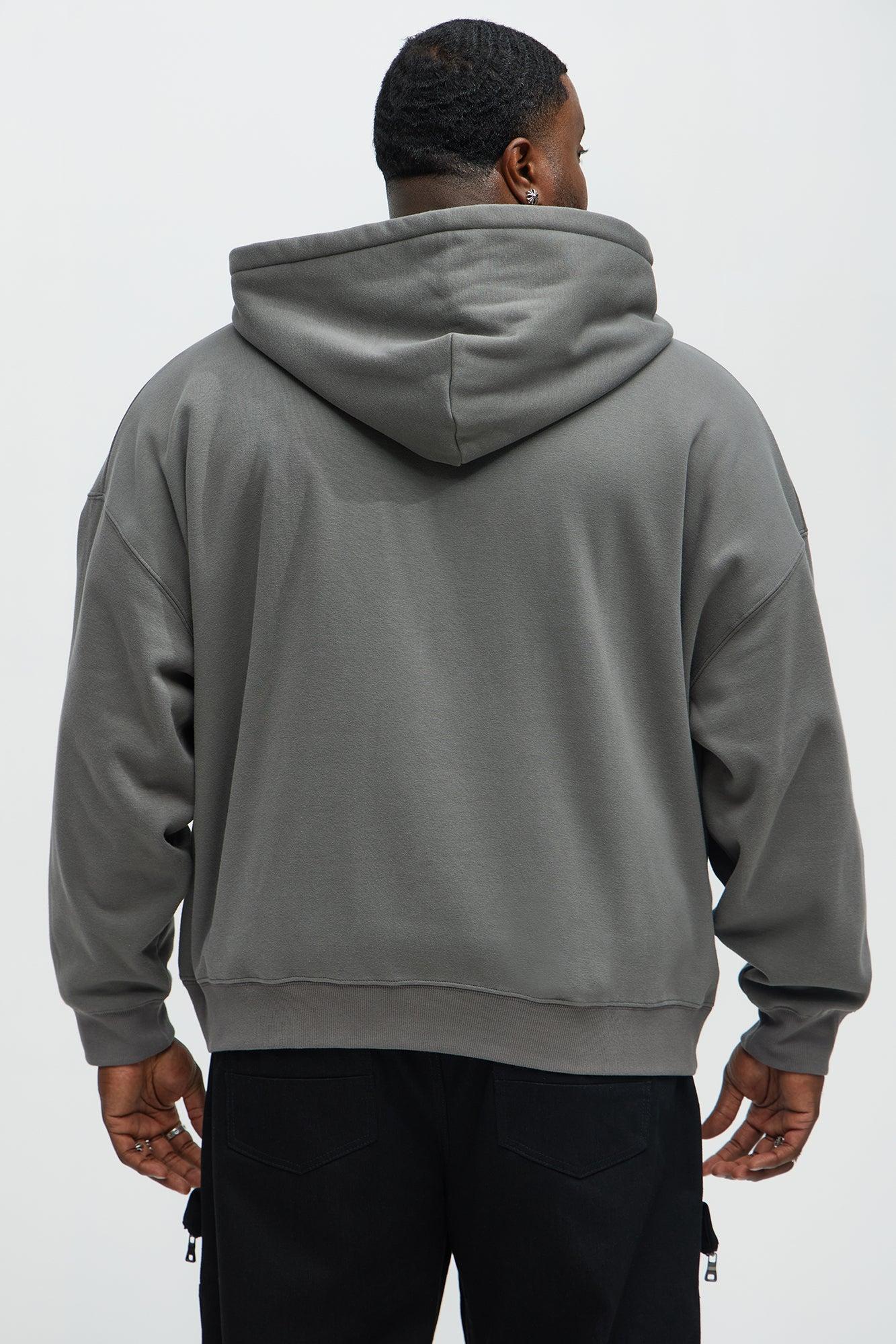 Tyson Oversized Heavyweight Quarter Zip Hoodie - Charcoal Male Product Image