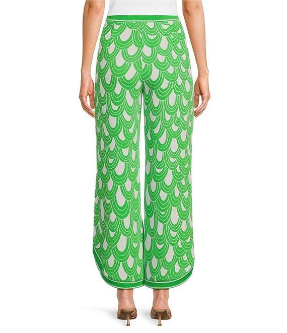 Trina Turk Overhead Woven Drape Print Flat Front Drapey Ankle Pants Product Image