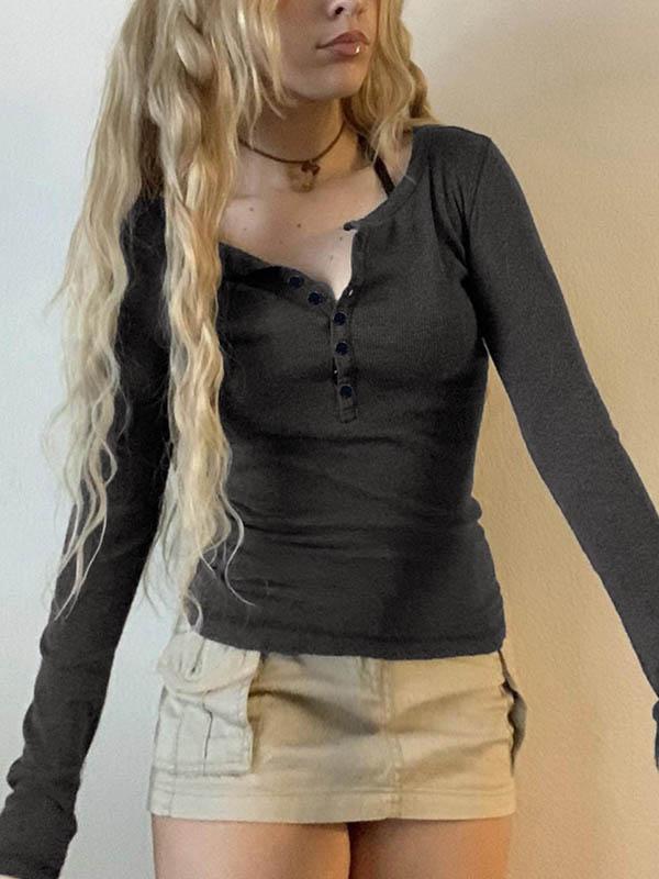 Skeleton Print Slim Long Sleeve Knit Product Image