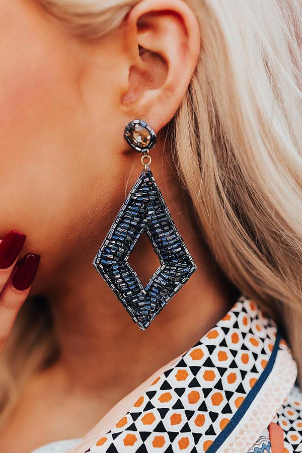 Vibrant Life Beaded Earrings In Charcoal Product Image