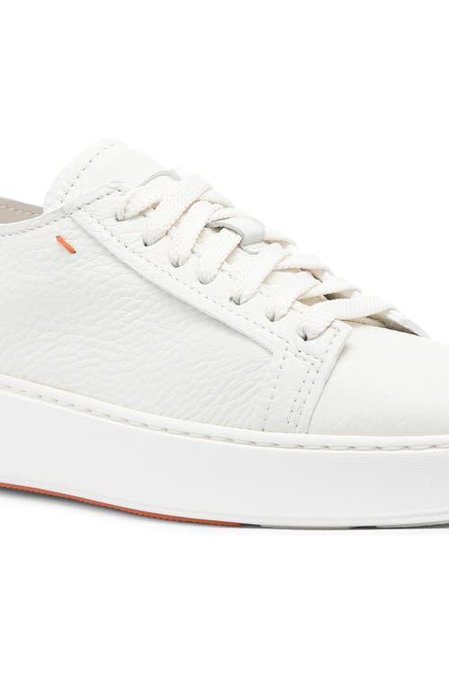 Santoni Women's tumbled leather sneaker in White at Nordstrom, Size 9.5 Product Image