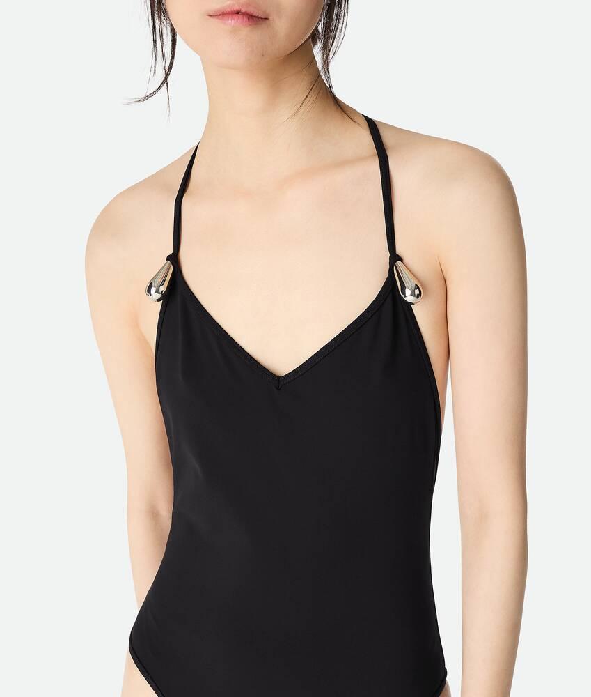 Women's Stretch Nylon Swimsuit in Black Product Image