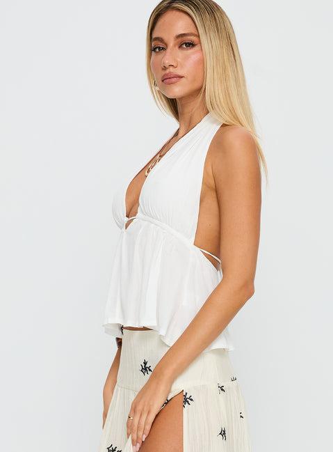 Saddler Halter Top White Product Image