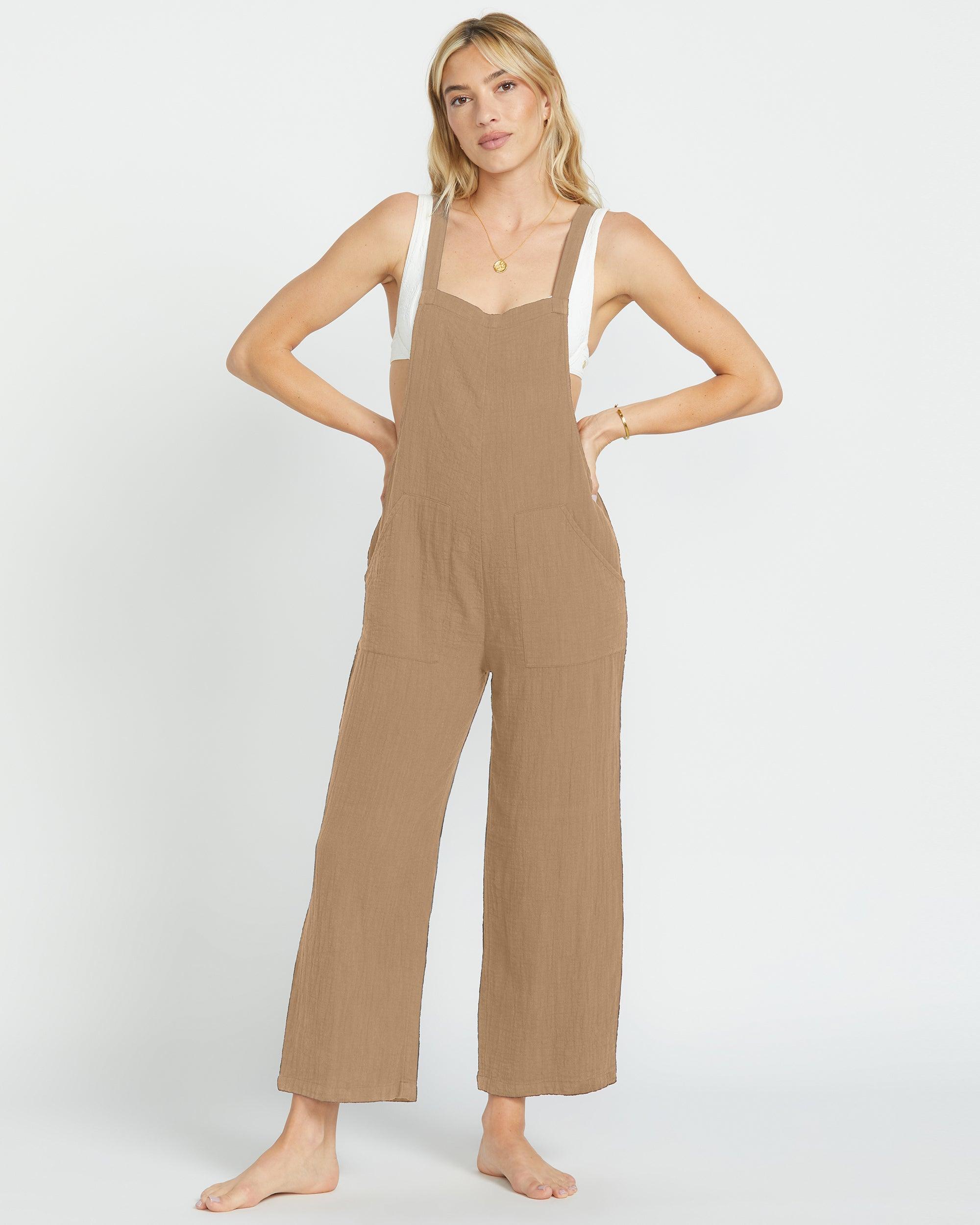 Pacific Time Jumpsuit - Khaki Female Product Image