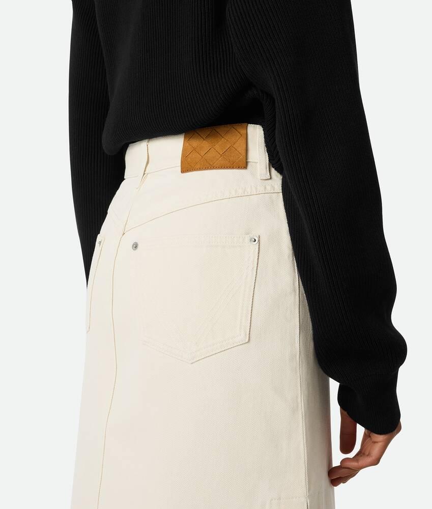 Women's Colored Denim Skirt in Pale meringue Product Image