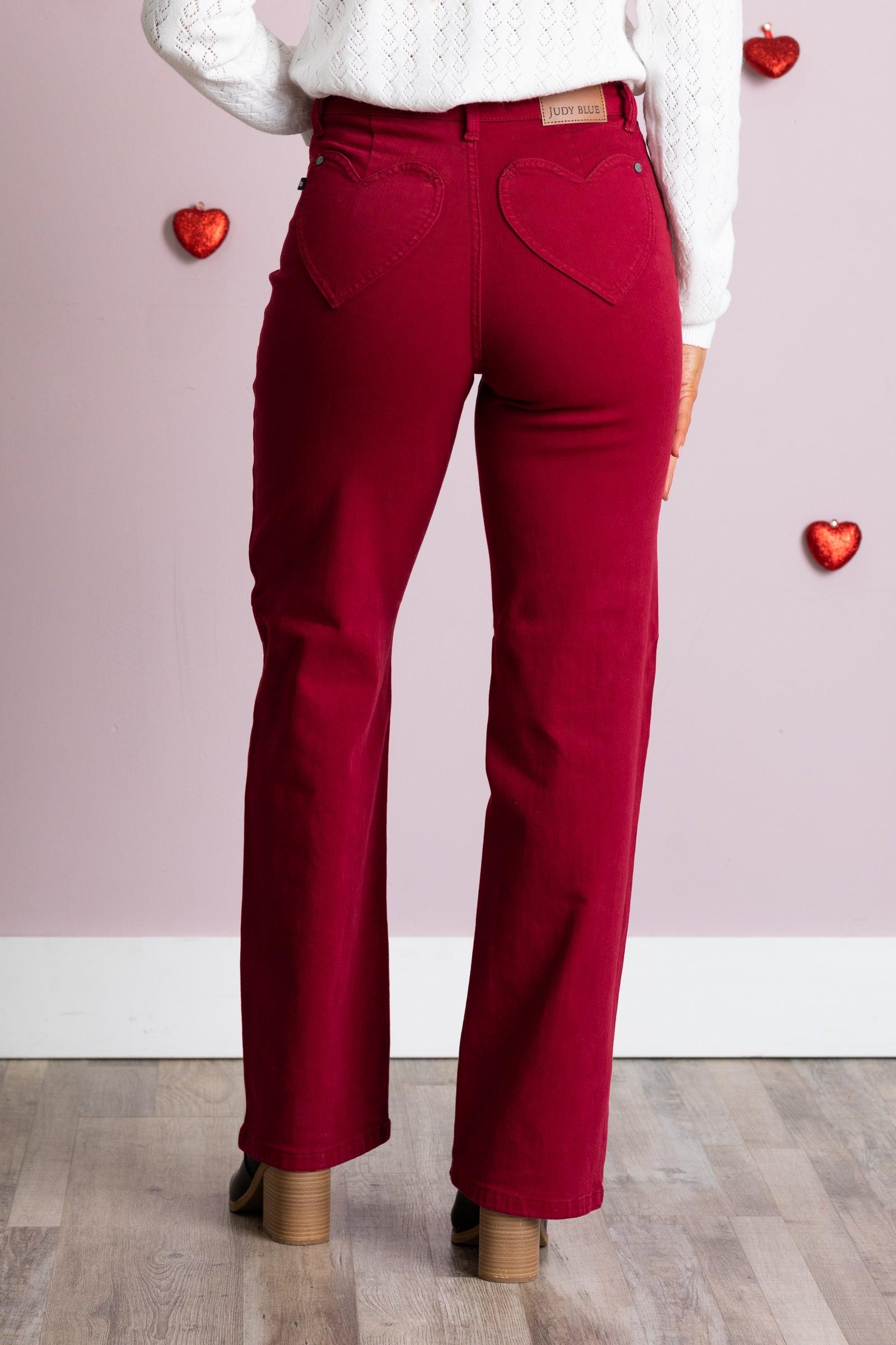 Judy Blue Scarlet Dyed Heart Back Pockets Jean Product Image