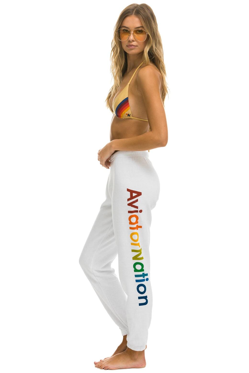 AVIATOR NATION AUSTIN SWEATPANTS - WHITE Female Product Image