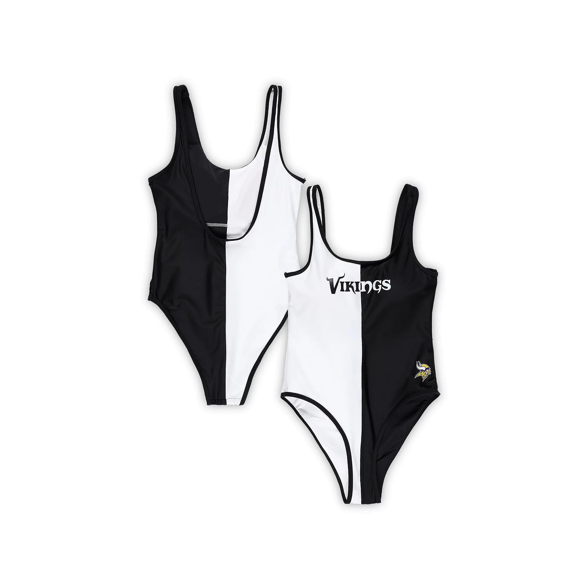 Women's G-III 4Her by Carl Banks Black/White Minnesota Vikings Last Stand One-Piece Swimsuit, Size: XL Product Image