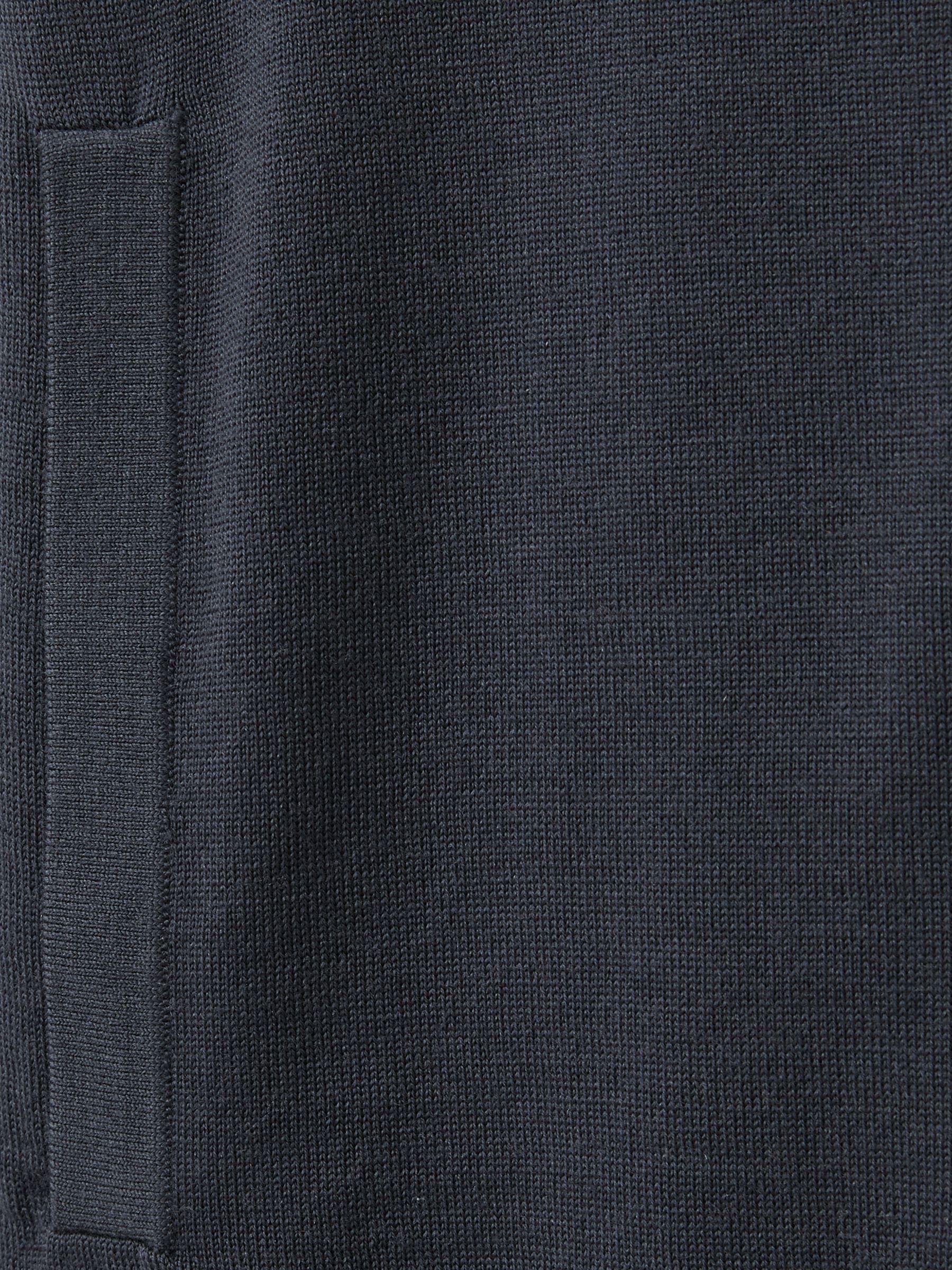 Merino Wool Funnel-Neck Cardigan in Blackened Blue Product Image