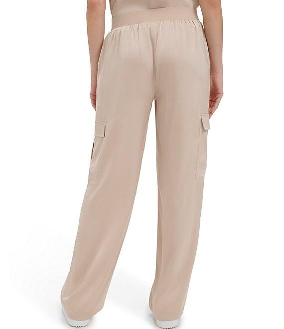 Calvin Klein Pull-On High Rise Straight Leg Flap Pocket Cargo Pants Product Image