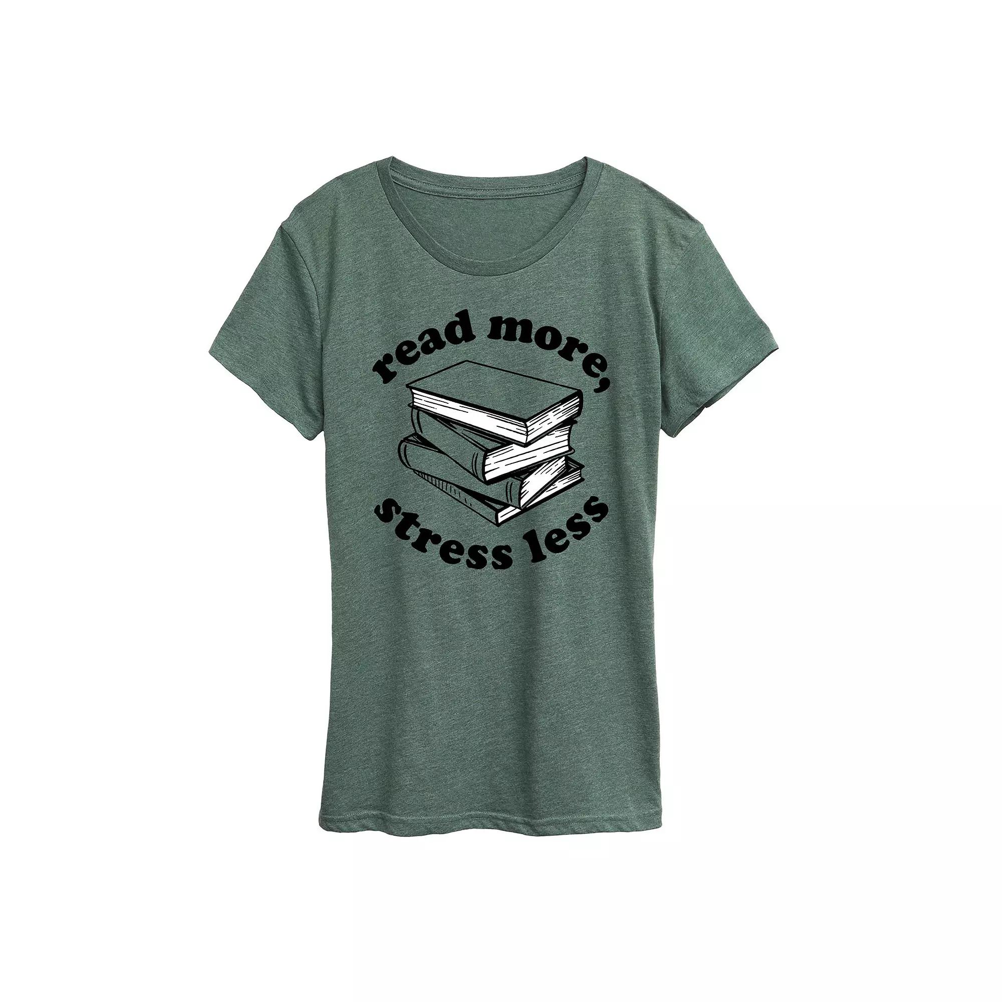Women's Read More Stress Less Graphic Tee, Girl's,  Product Image