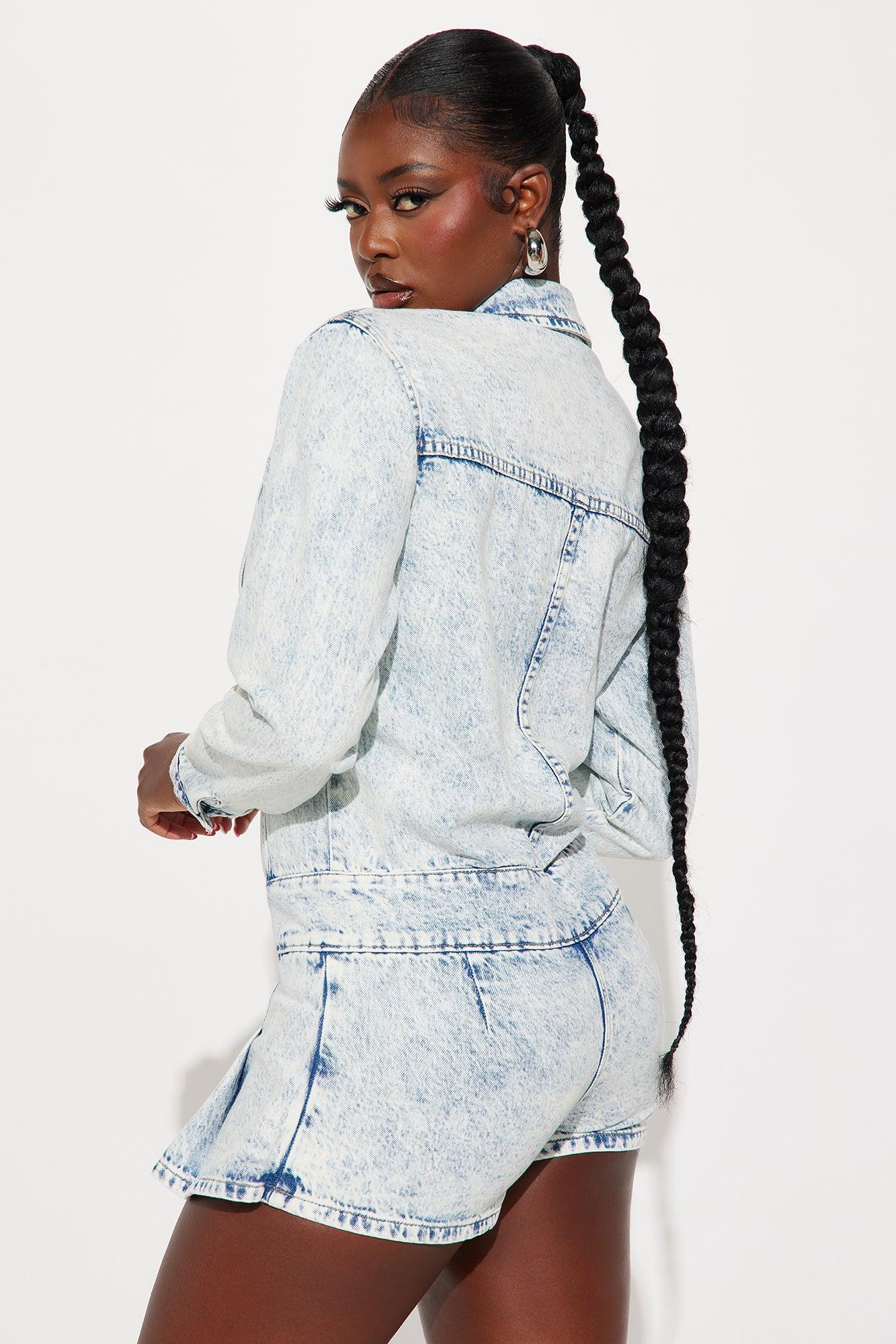 Amerie Denim Romper  - Light Wash Product Image