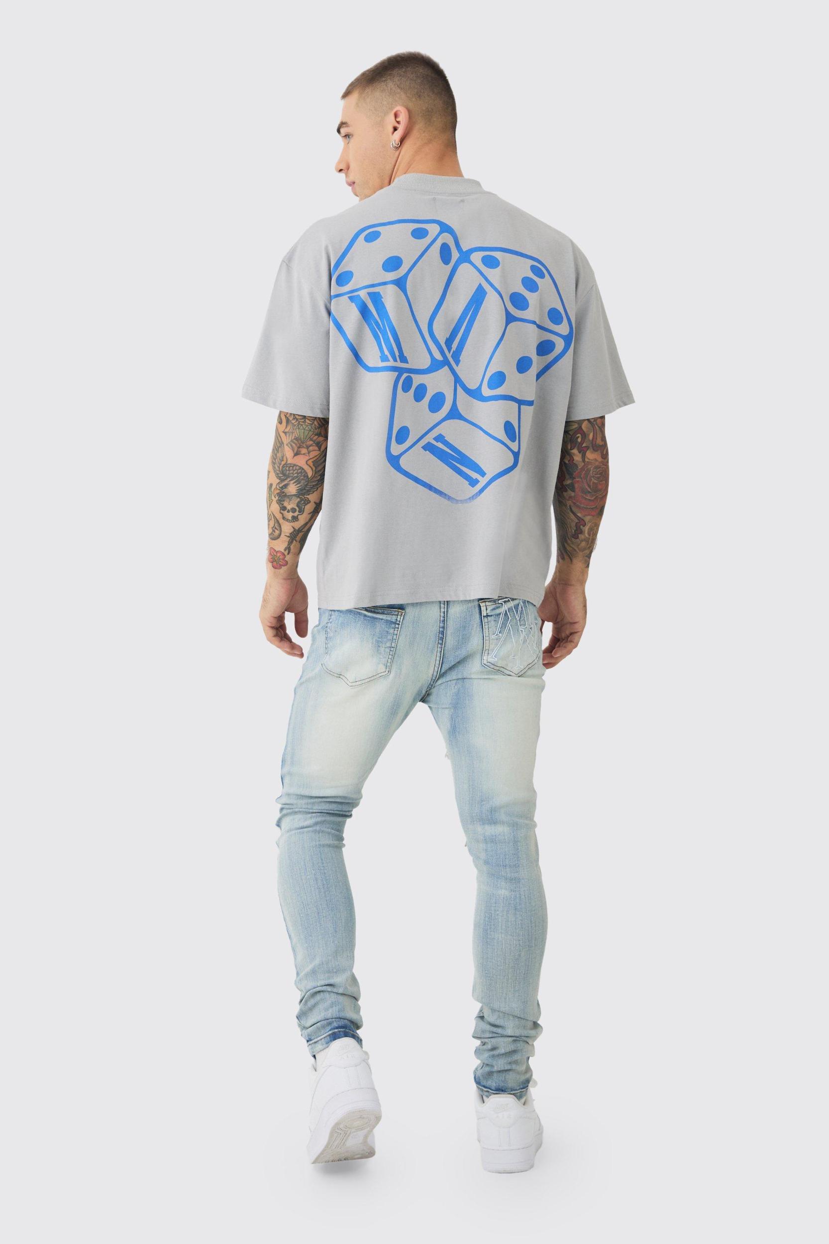 Super Skinny Stretch Washed Biker Rip & Repair Jeans | boohooMAN USA Product Image