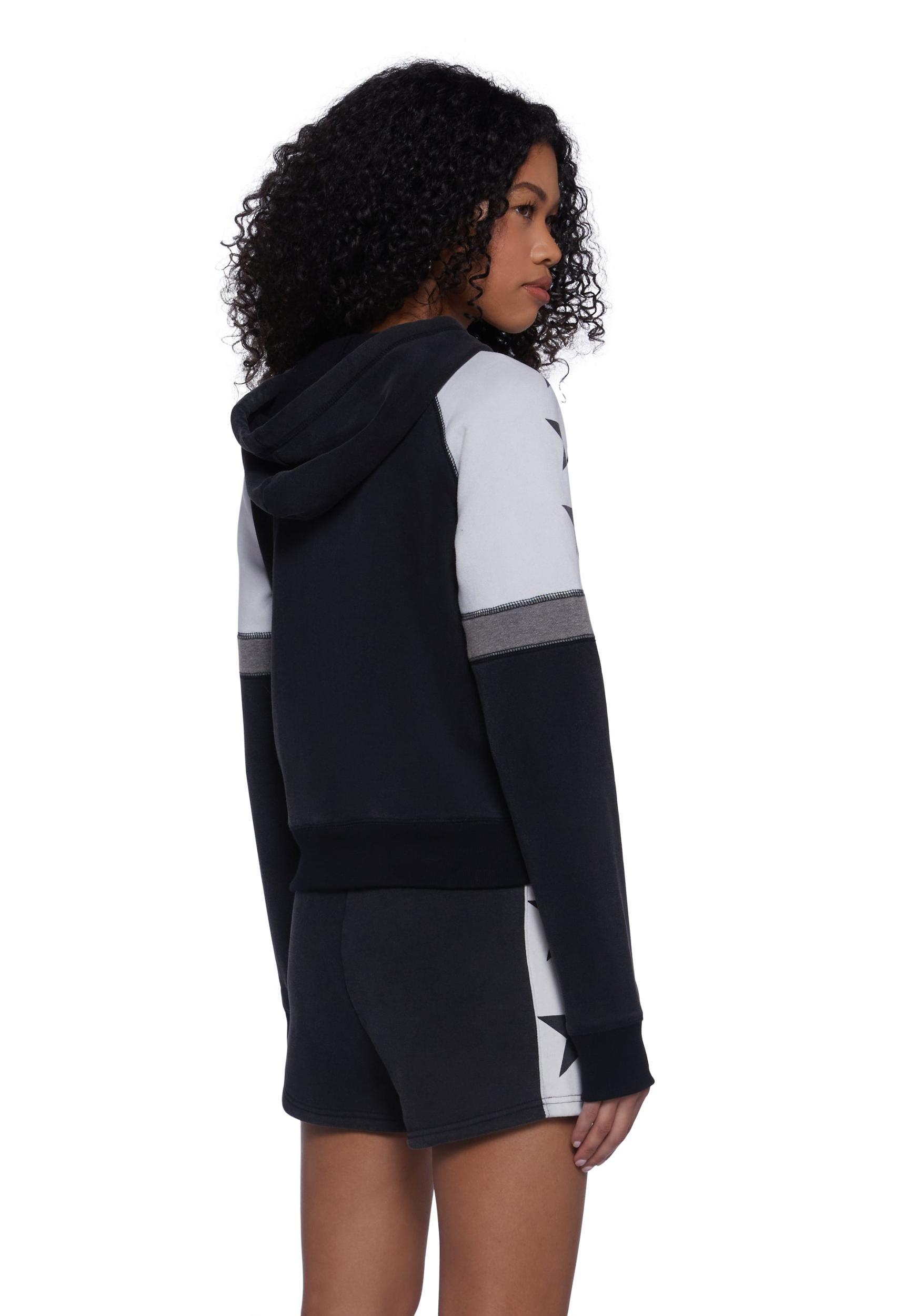 Womens Star Print Hoodie Current Mood - Black Product Image