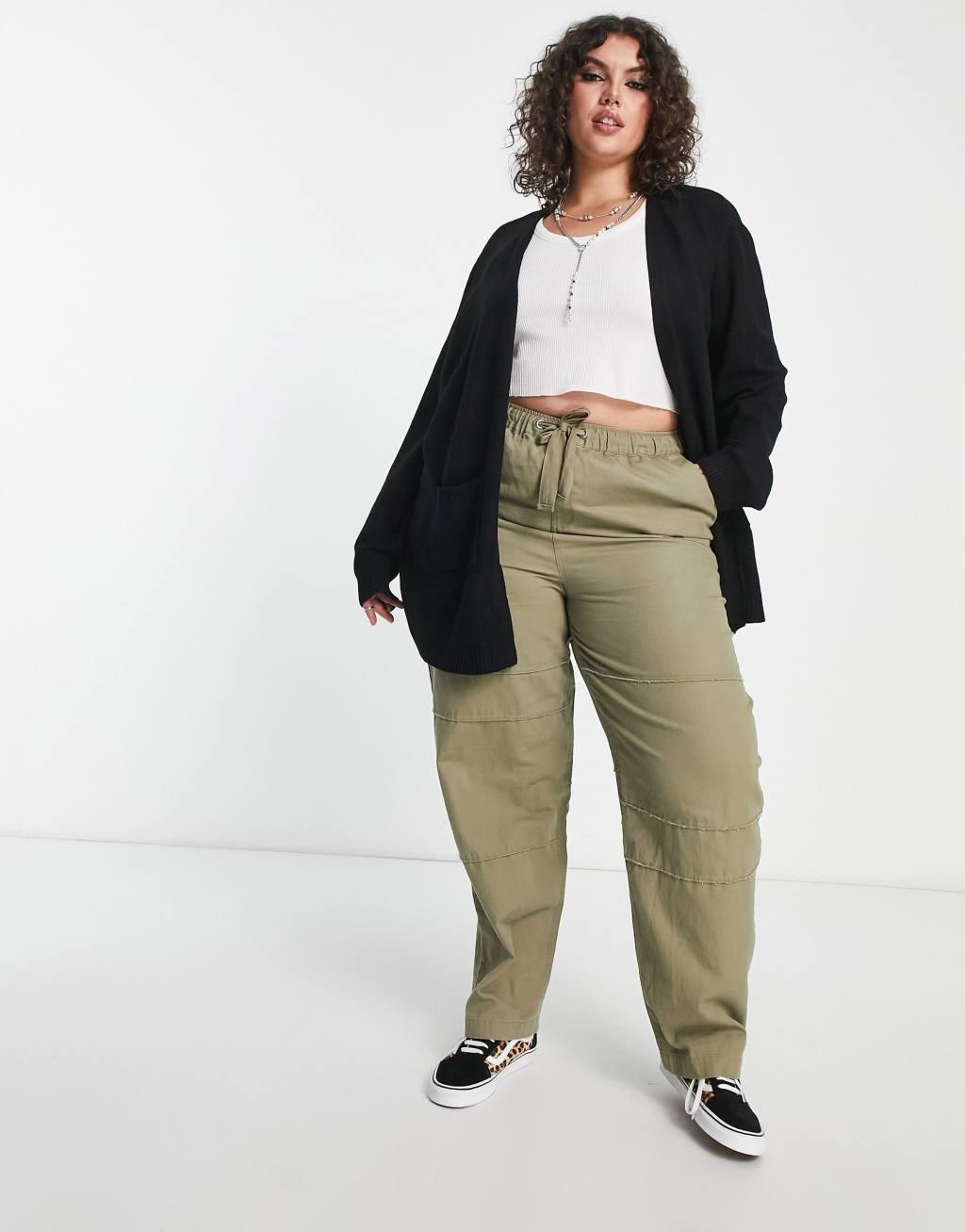 Only Curve longline cardigan in black Product Image