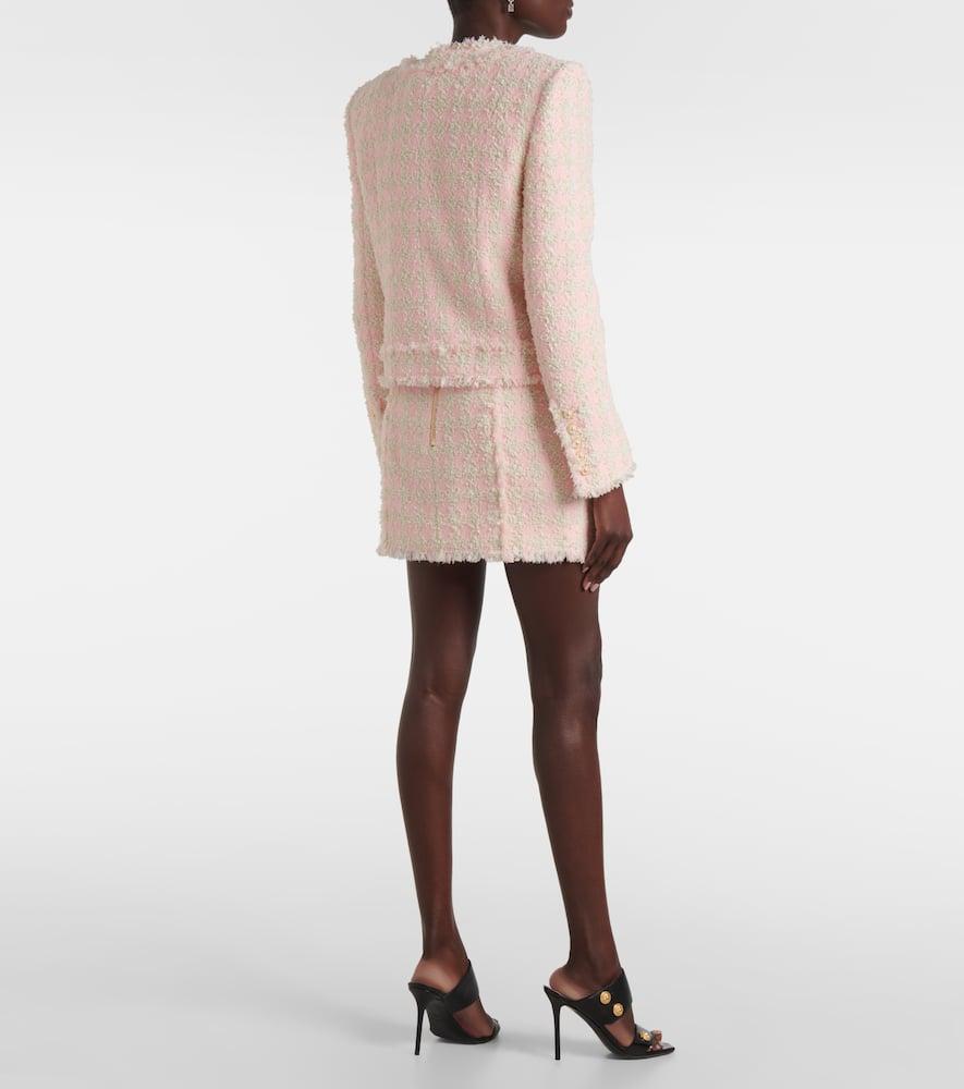 BALMAIN 5-button Textured Tweed Jacket In Neutral Product Image