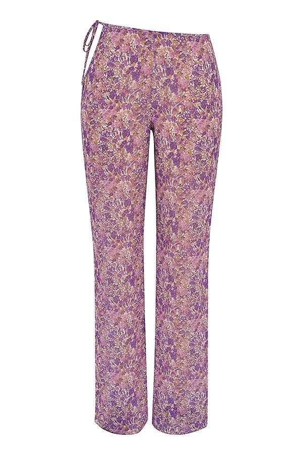 Keala  violet floral cutout trousers - sale Product Image