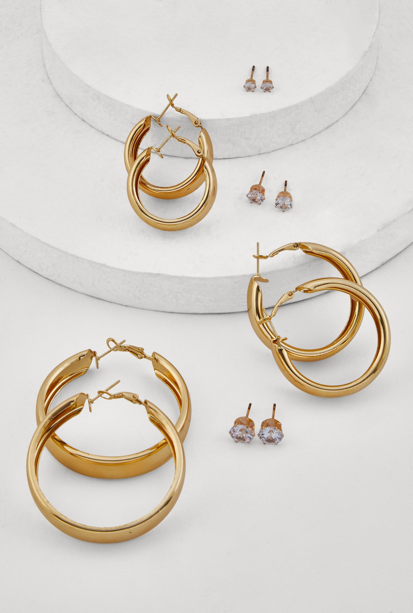 Plus Size Assorted Textured Metallic Bangles Set of 10 Male Product Image