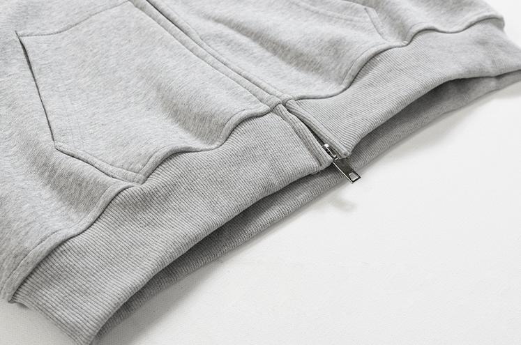 RT No. 4091 GRAY ZIP-UP HOODIE & SWEATPANTS (TOP & BOTTOM) Product Image