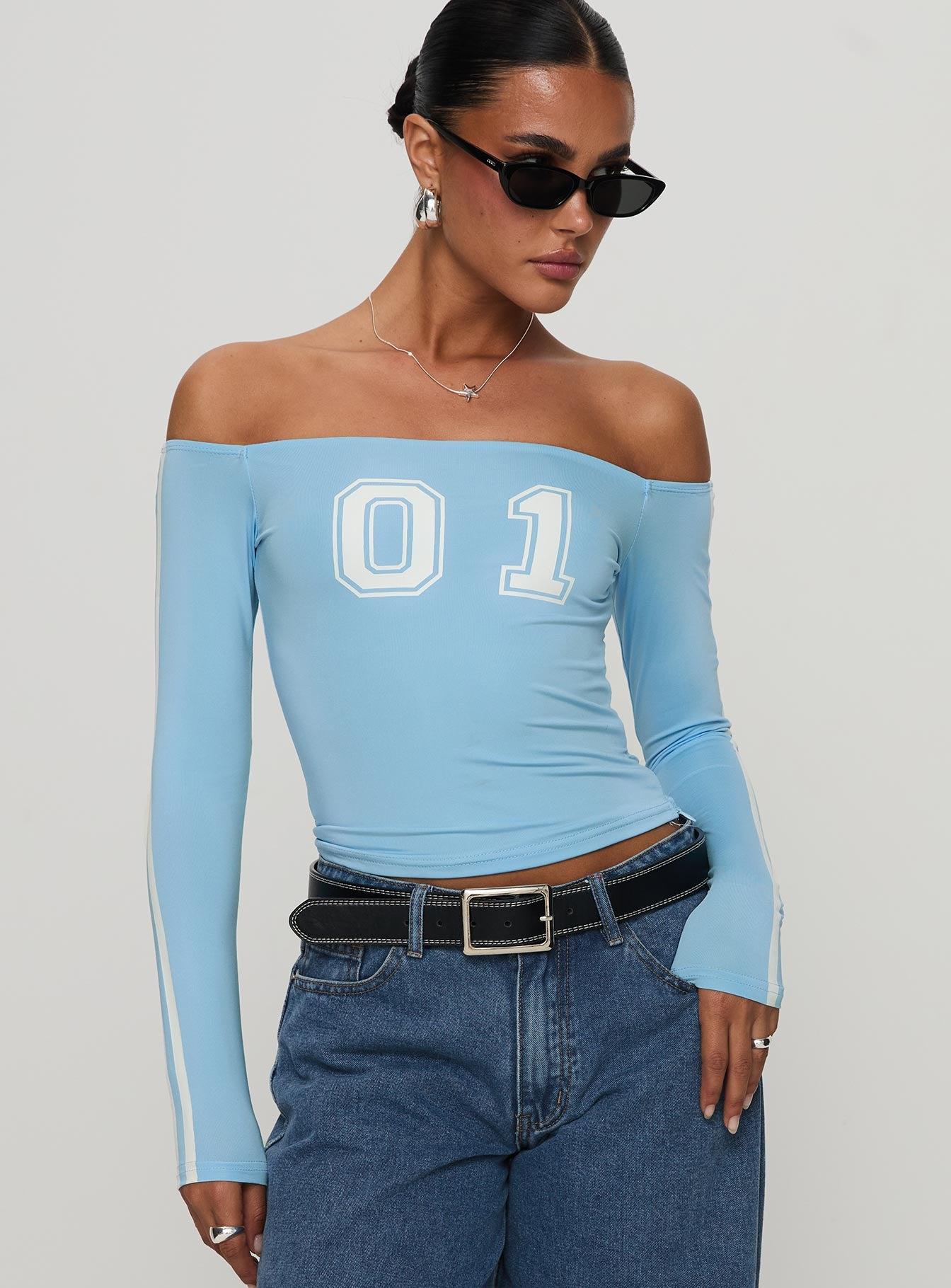 One And Only Long Sleeve Top Blue Product Image