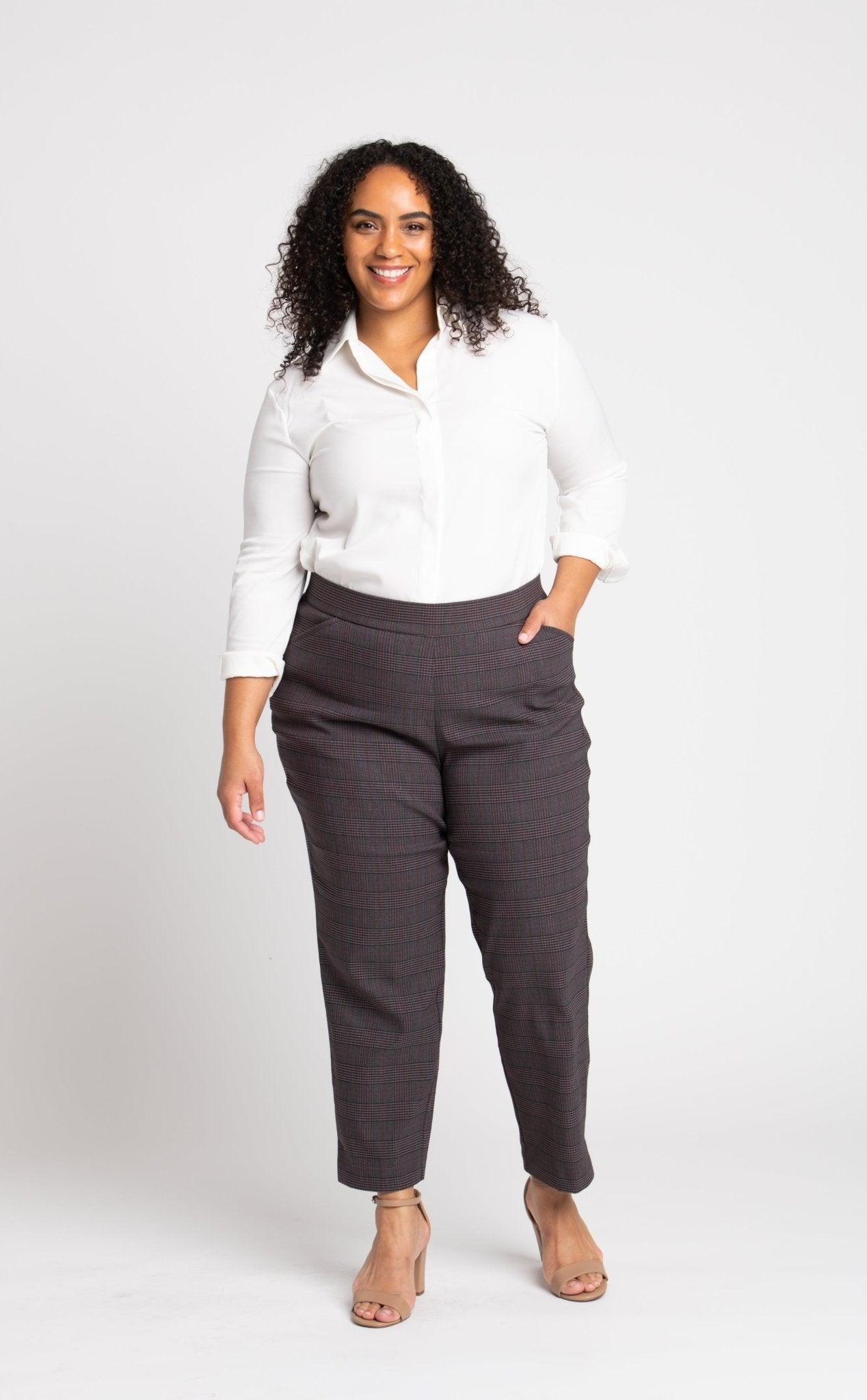 Roz & Ali™ Millennium Wine Plaid Pull On Ankle Pants - Plus Product Image
