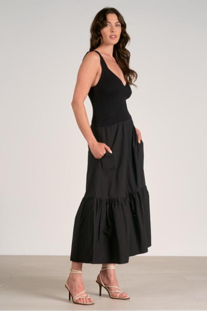 MIXED MEDIA MAXI DRESS Product Image