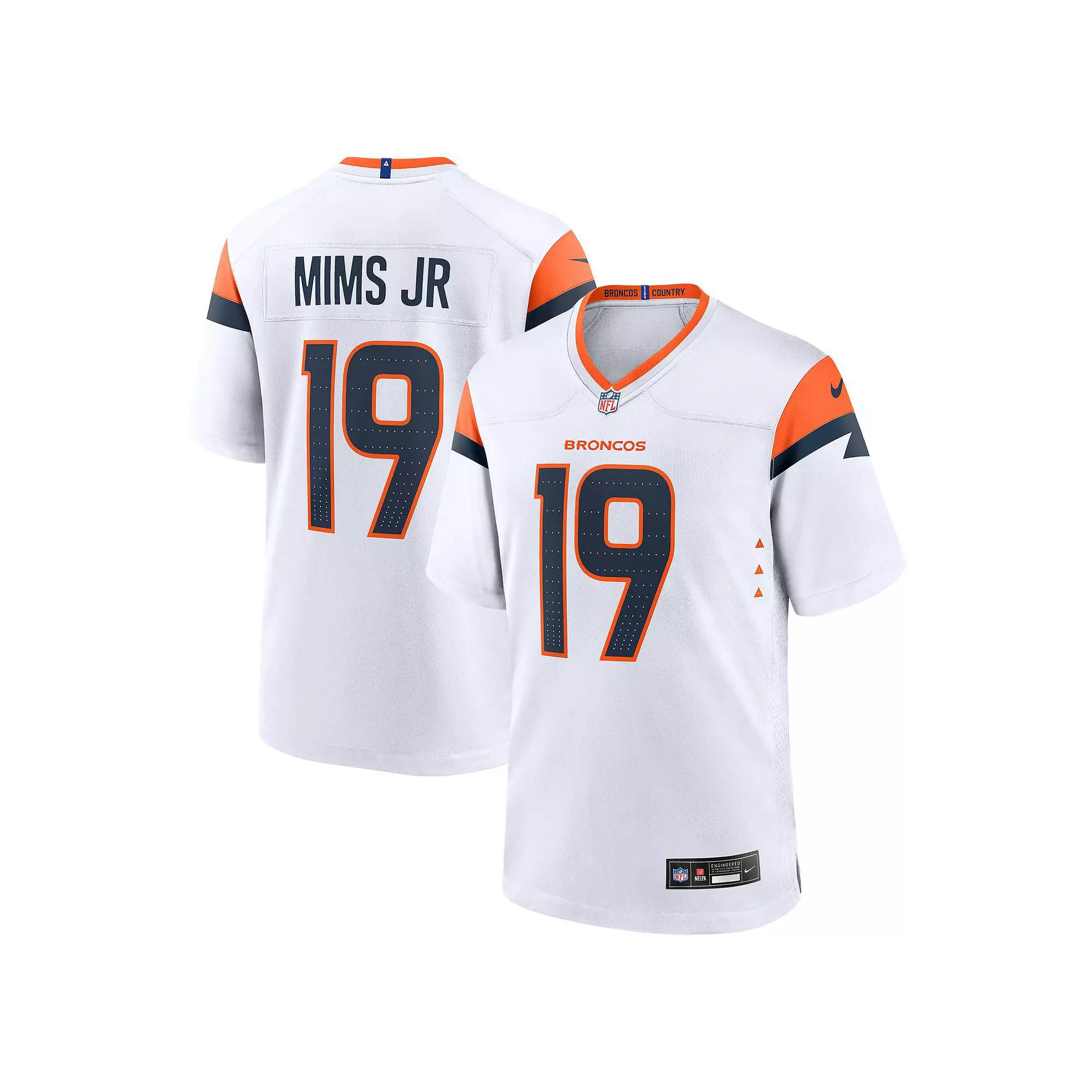 Men's Nike Marvin Mims Jr White Denver Broncos Game Jersey,  Product Image