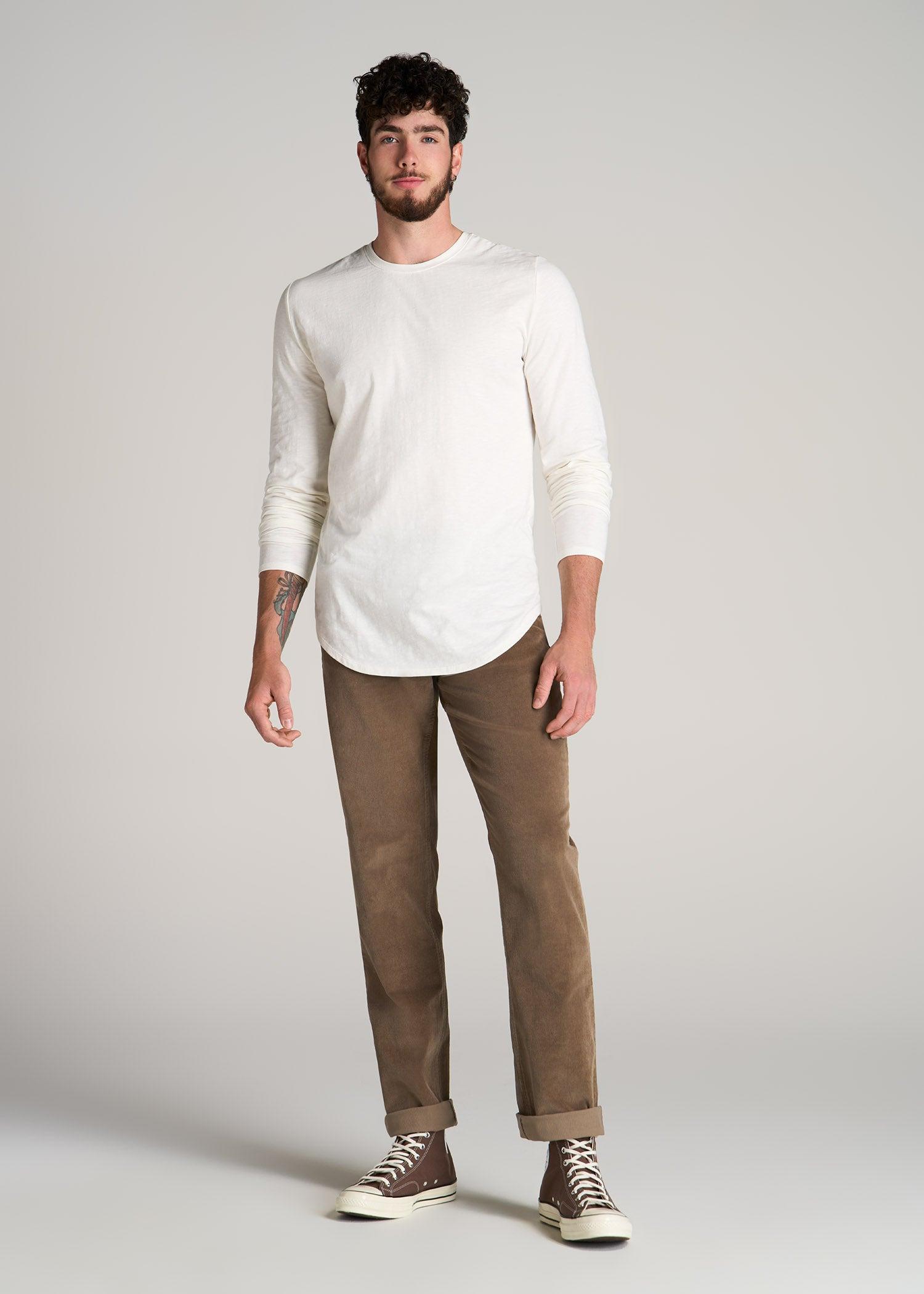 STRAIGHT-LEG Stretch Corduroy Pants for Tall Men in Dark Sand Male Product Image