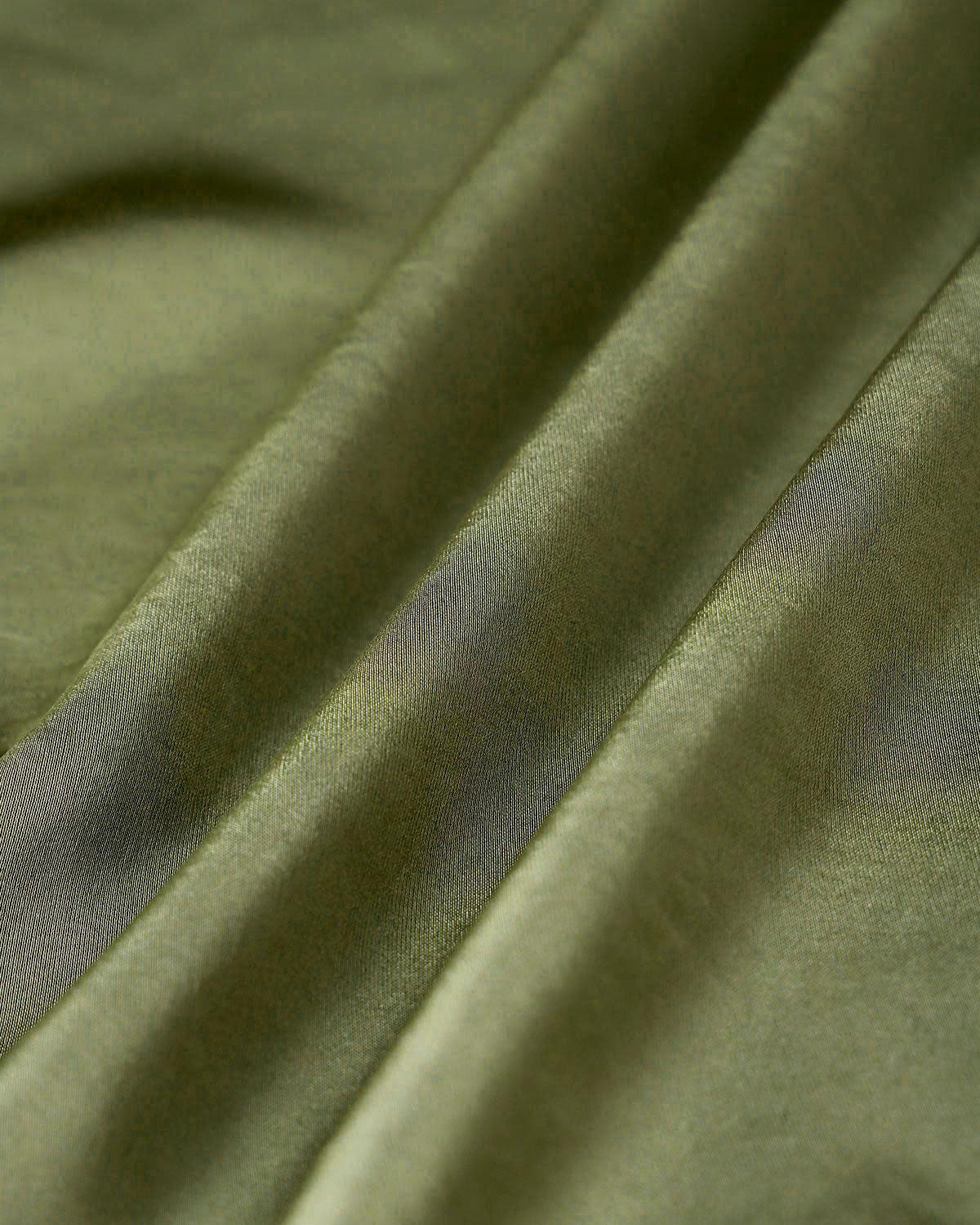 Green Satin Elastic Waist A-Line Mini Skirt Product Image