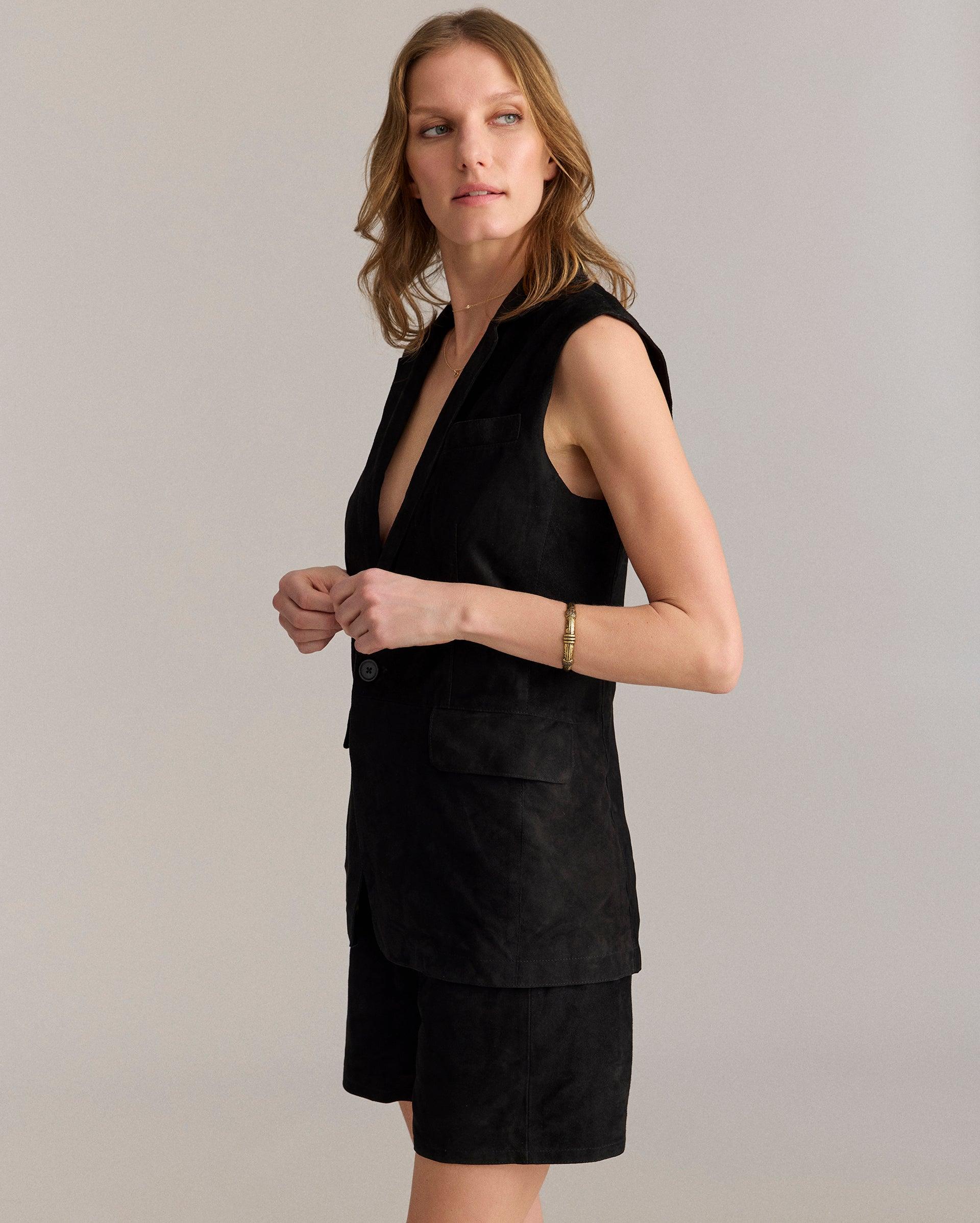 Suede Blazer Vest -  Product Image