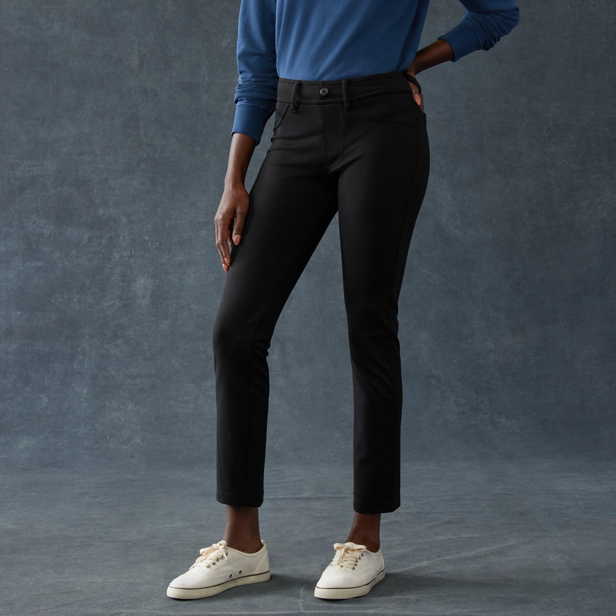 Women's Ponte Dress Pant - Straight - Super Black Female Product Image