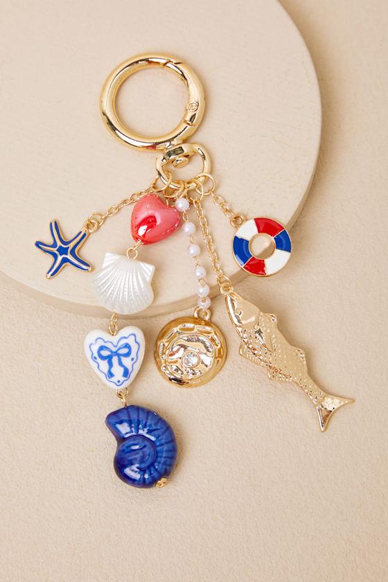 Verbana Gold and Ceramic Sea Life Bag Charm Product Image