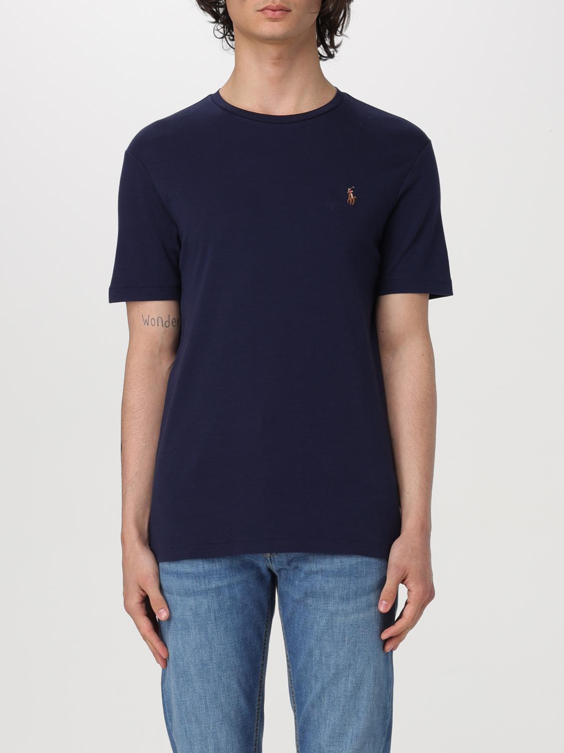 POLO RALPH LAUREN Slim-fit Logo-embroidered Cotton-jersey T-shirt In Navy Product Image