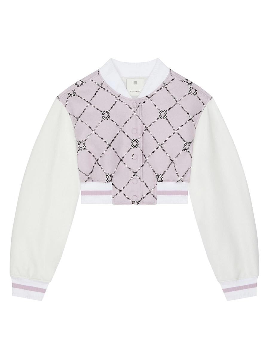 Womens Cropped Checked Varsity Jacket Product Image