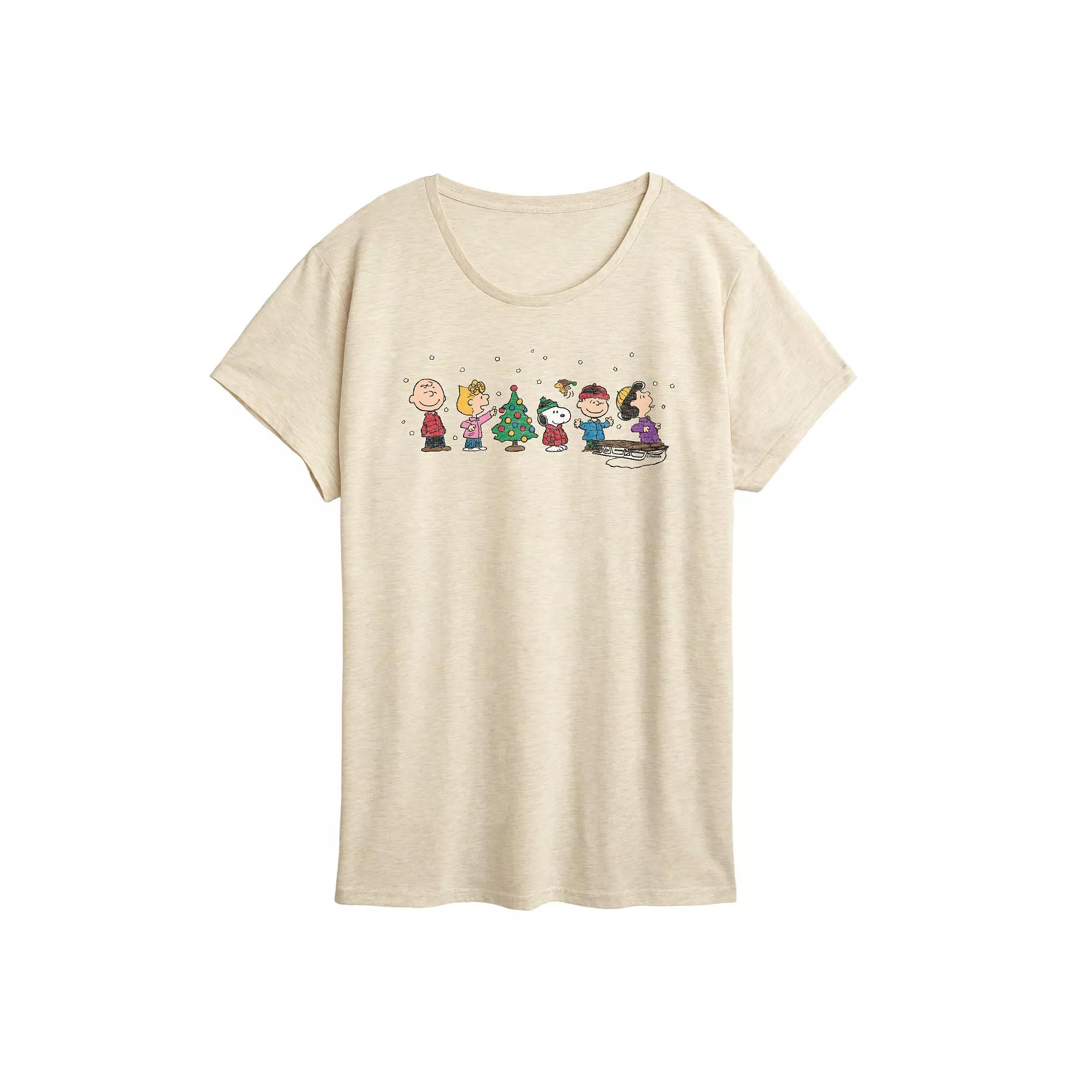 Women's Peanuts Christmas Group Graphic Tee,  Product Image