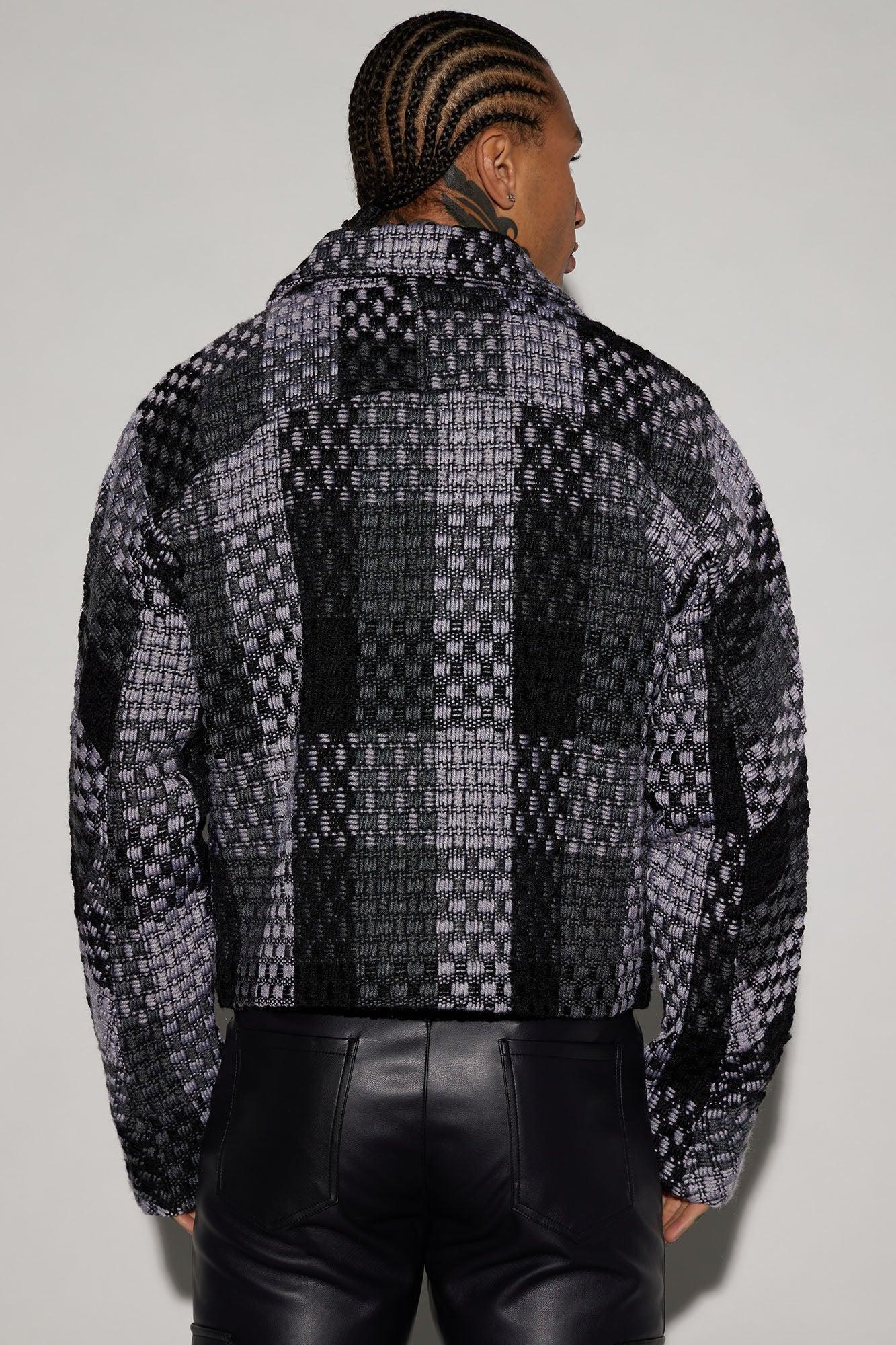 Beverly Tweed Cropped Chore Jacket - Grey/combo Product Image