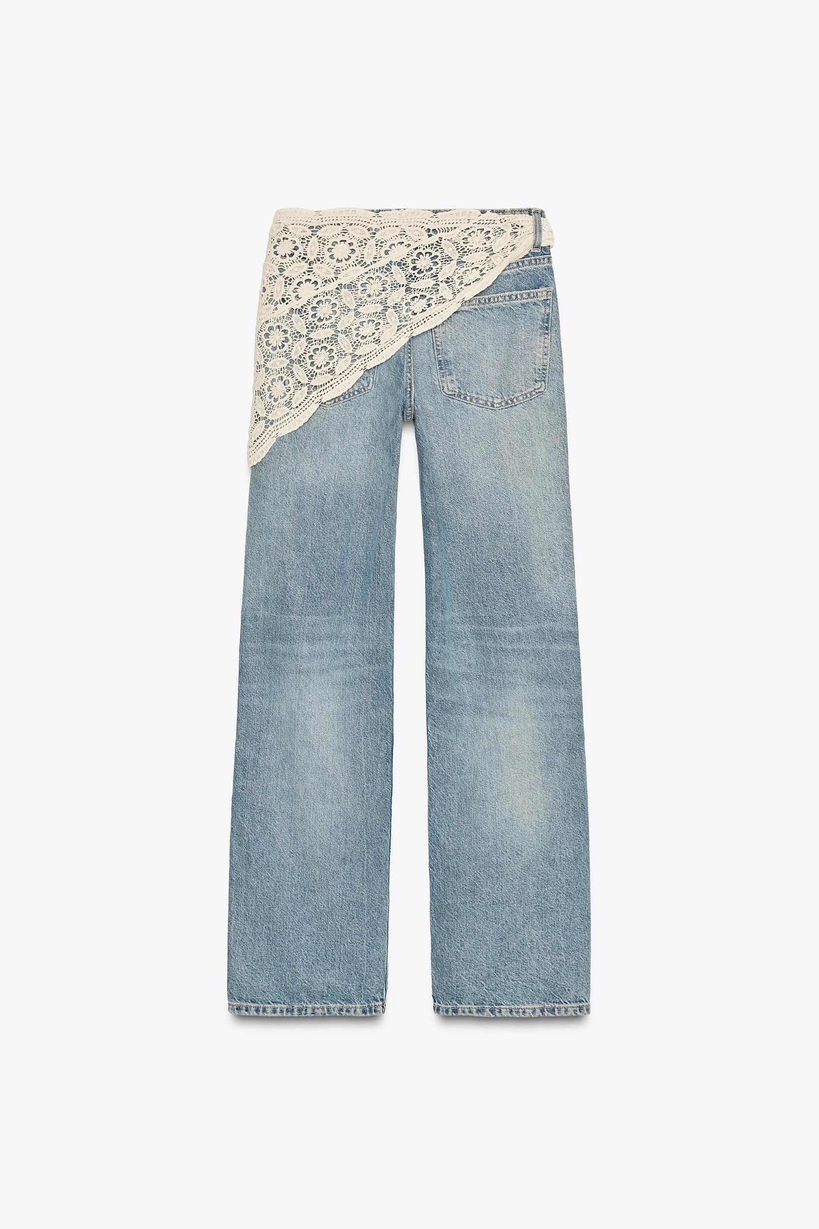 TRF MID-RISE WIDE LEG SCARF JEANS Product Image