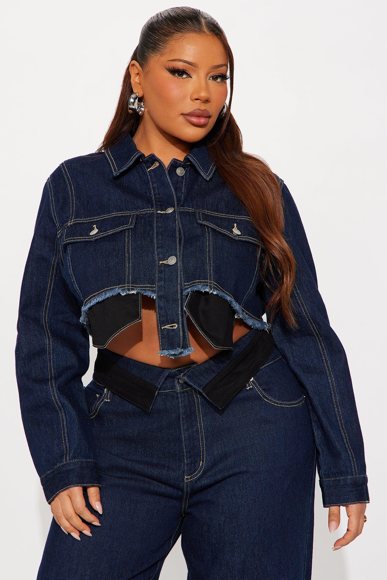 Nori Denim Washed Pant Set - Dark Denim Female Product Image