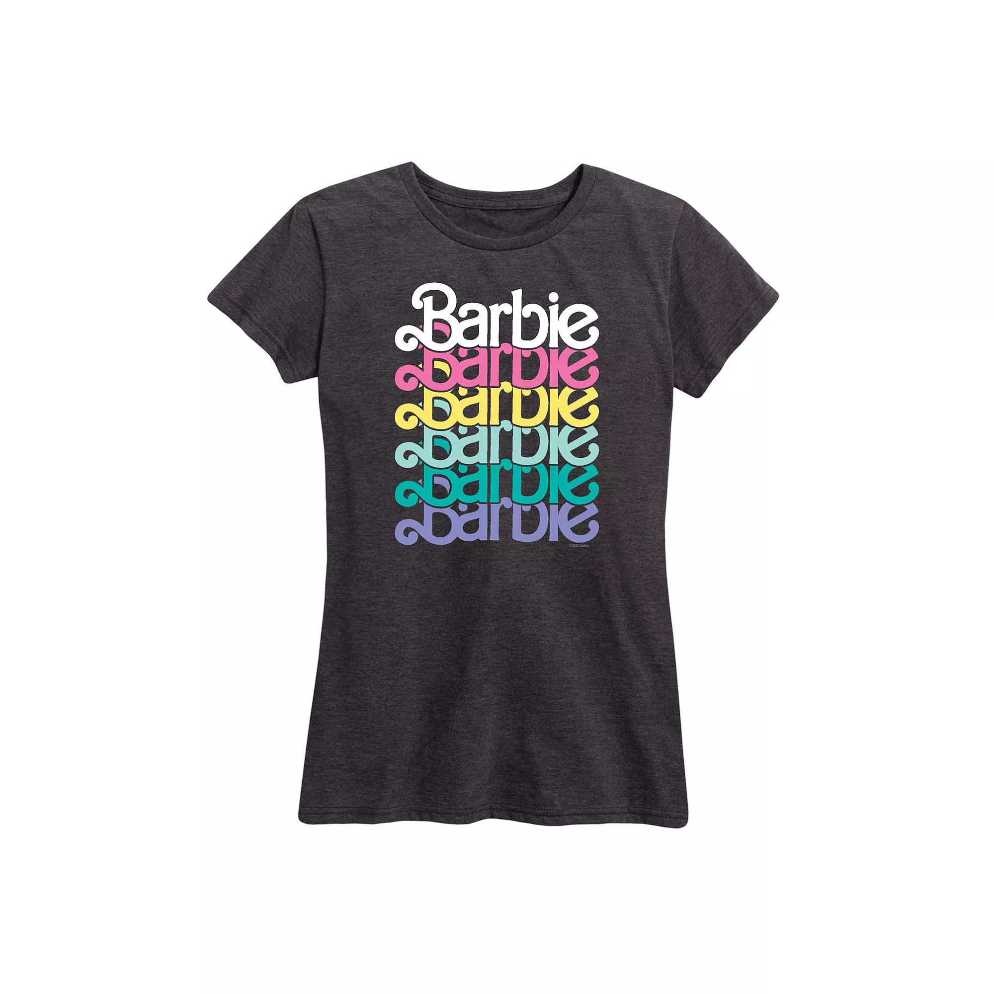 Women's Barbie Logo Stacked Spring Graphic Tee,  Product Image